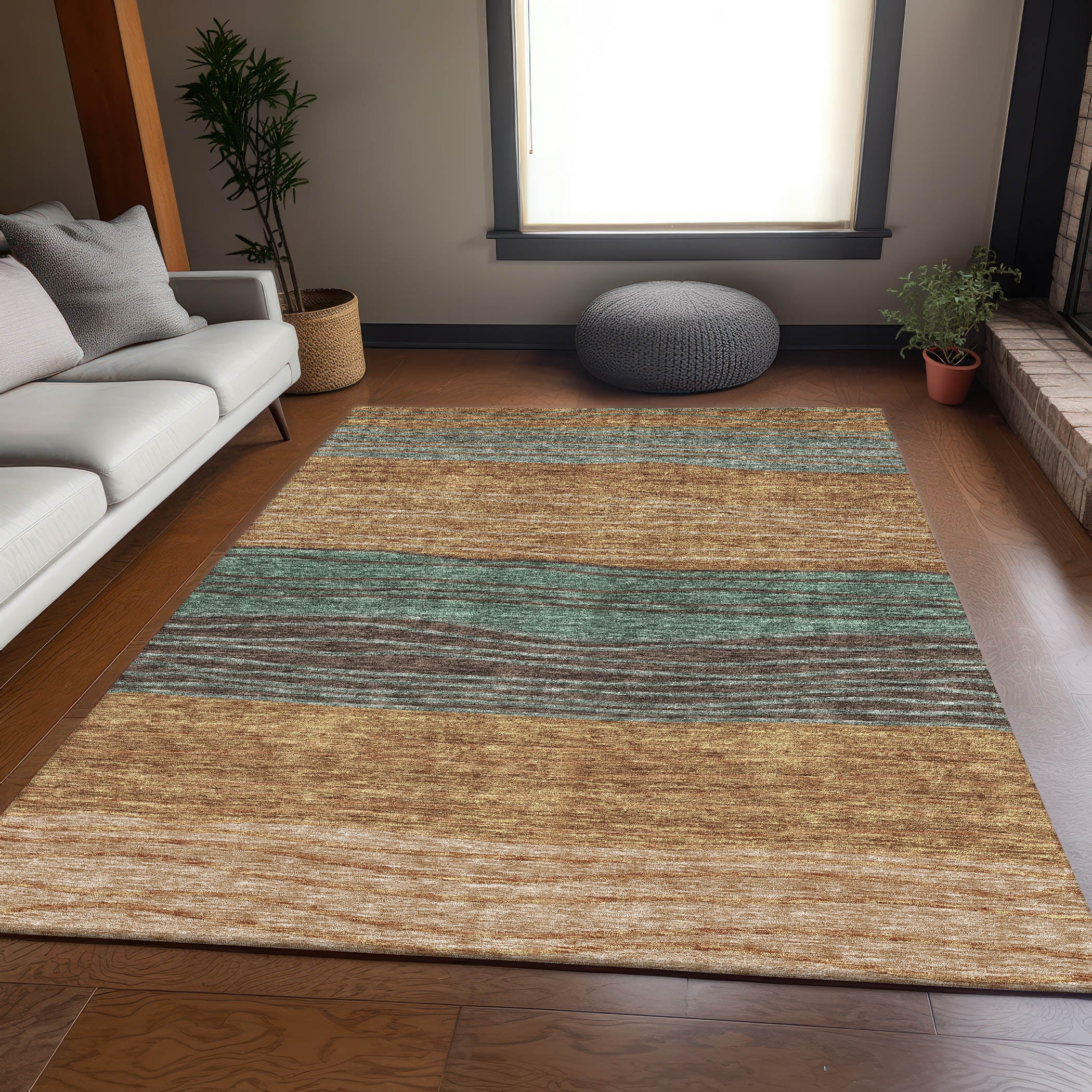 Addison Rugs ACN735TR3X5 Chantille ACN735TR 3 x 5 (ft) Polyester Terracotta Rectangular Indoor/Outdoor Geometric Machine washable Area rug