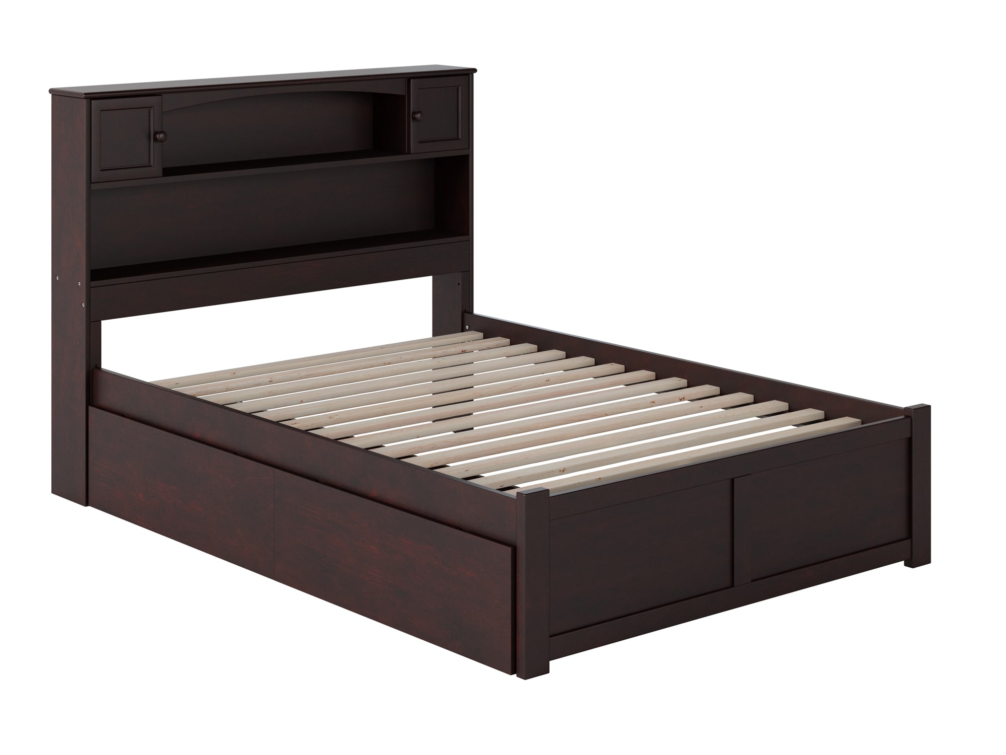 AFI Furnishings Newport Espresso Full Wood Platform Bed with Storage at ...