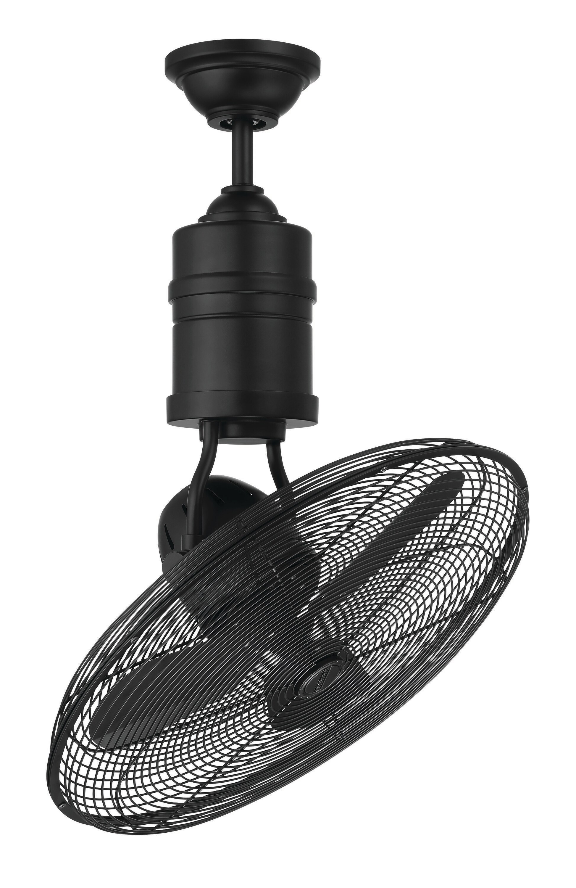 Bellows III 18'' Flat Black Industrial Ceiling Fan with Remote