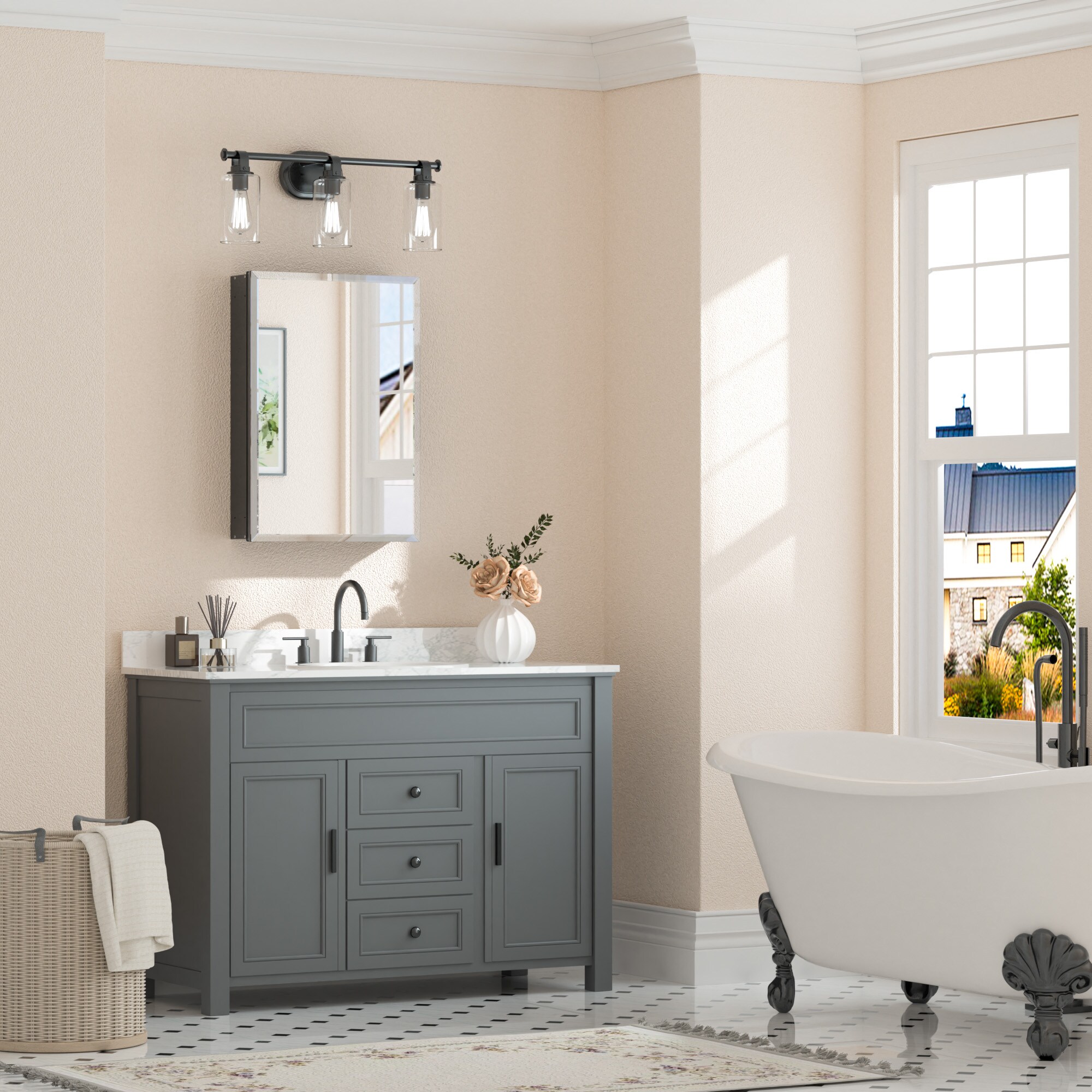 Keonjinn LW-JG-FJXP-5171-BK Bathroom-Medicine-Cabinets - View #2