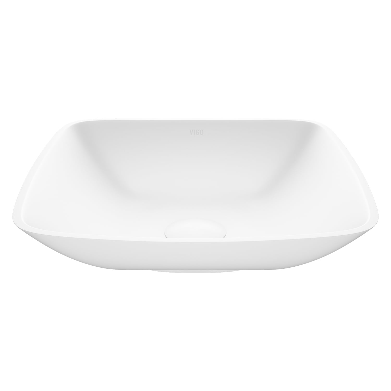 VIGO VG04009 Hyacinth Matte stone Vessel Square Modern Matte white Bathroom Sink ( 14-in x 14-in )