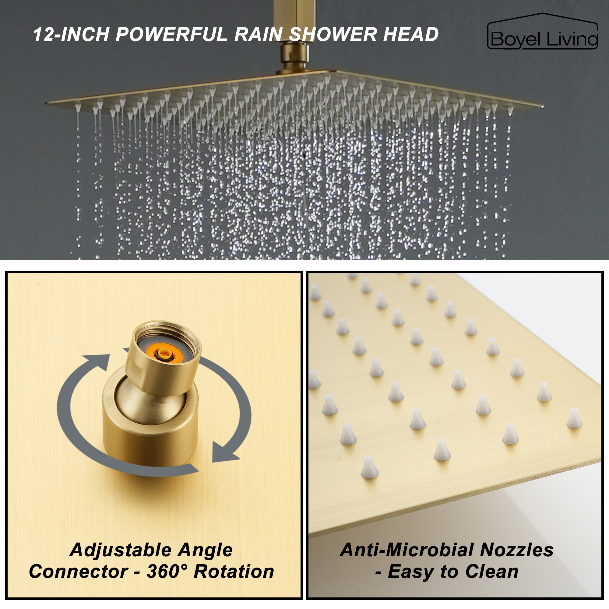 Clihome SMD-88006BG Showerhead-Bar-Panels - View #7