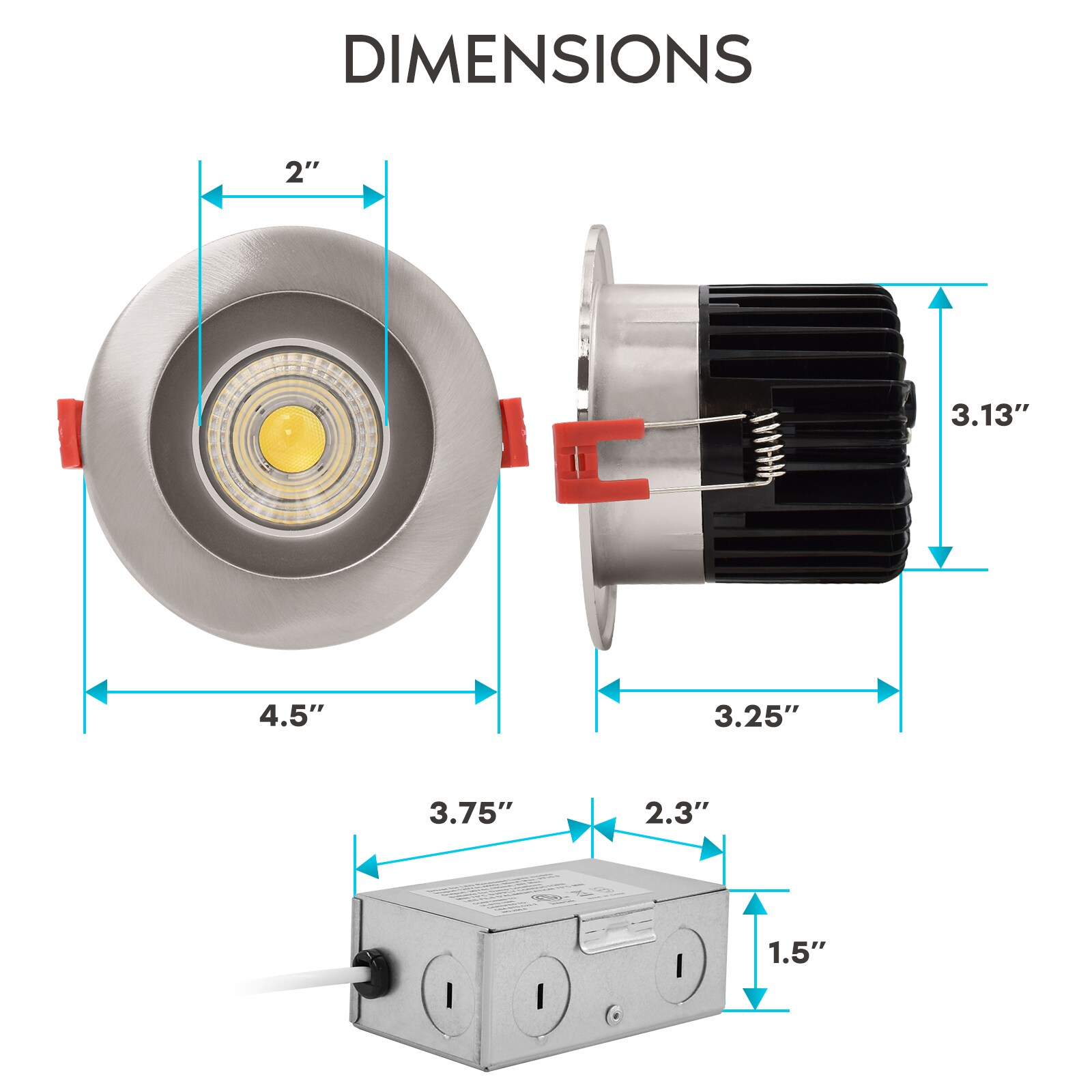 Luxrite Brushed Nickel 4-in 1100-Lumen Switchable White Round Dimmable ...