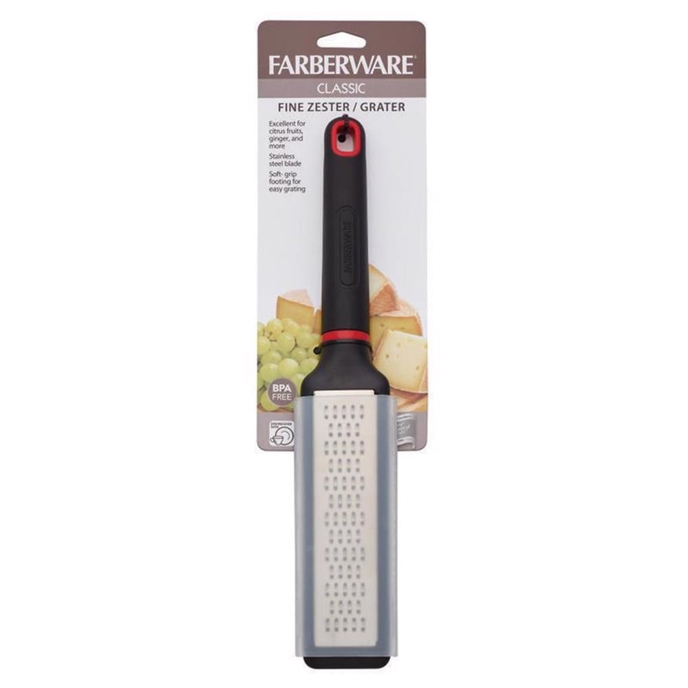 Farberware  Black/Silver Plastic/Stainless Steel Zester Grater 1 pc