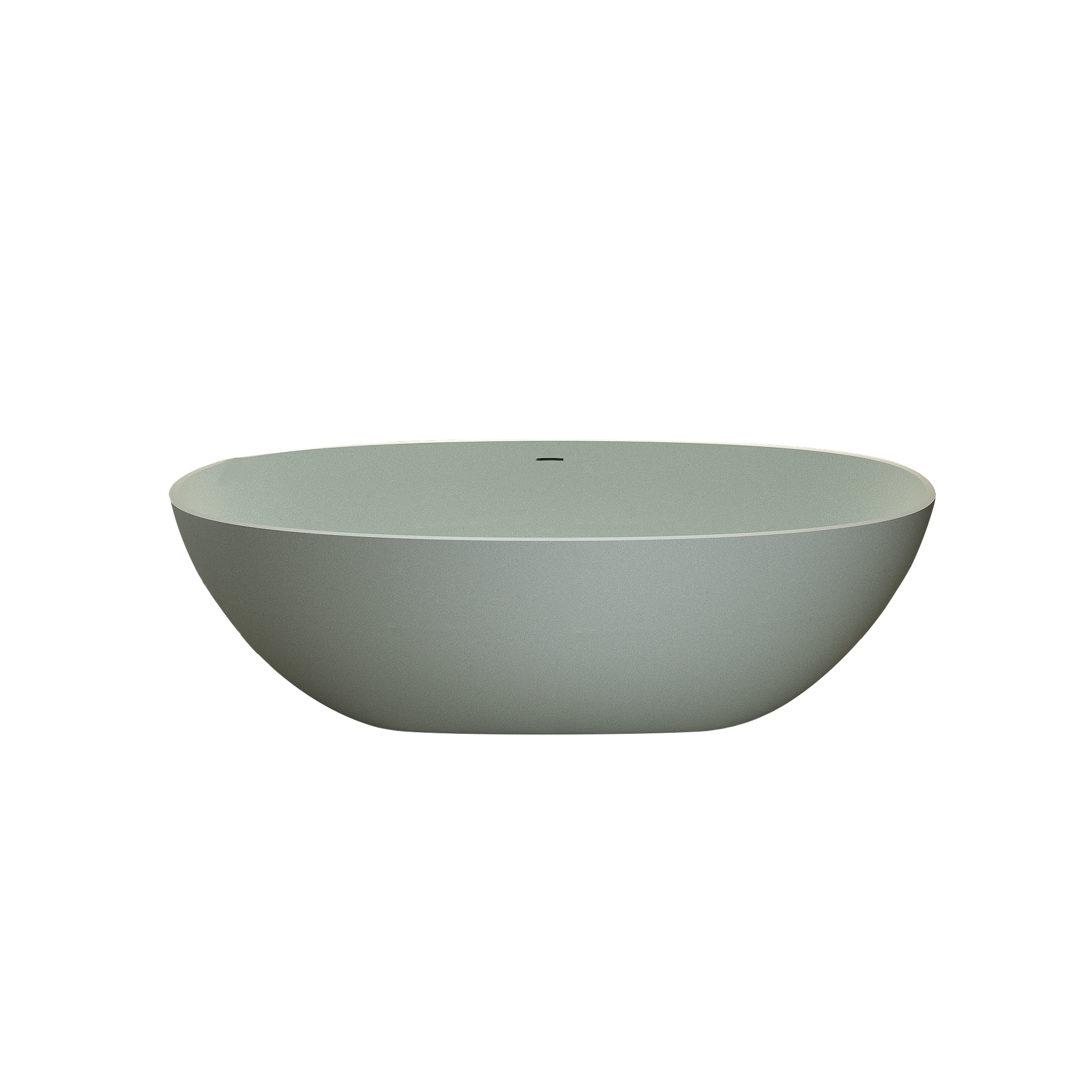 CASAINC 29.5-in x 55.1-in Turquoise Green Solid Surface Oval Freestanding Soaking Bathtub with Drain ( Center Drain )