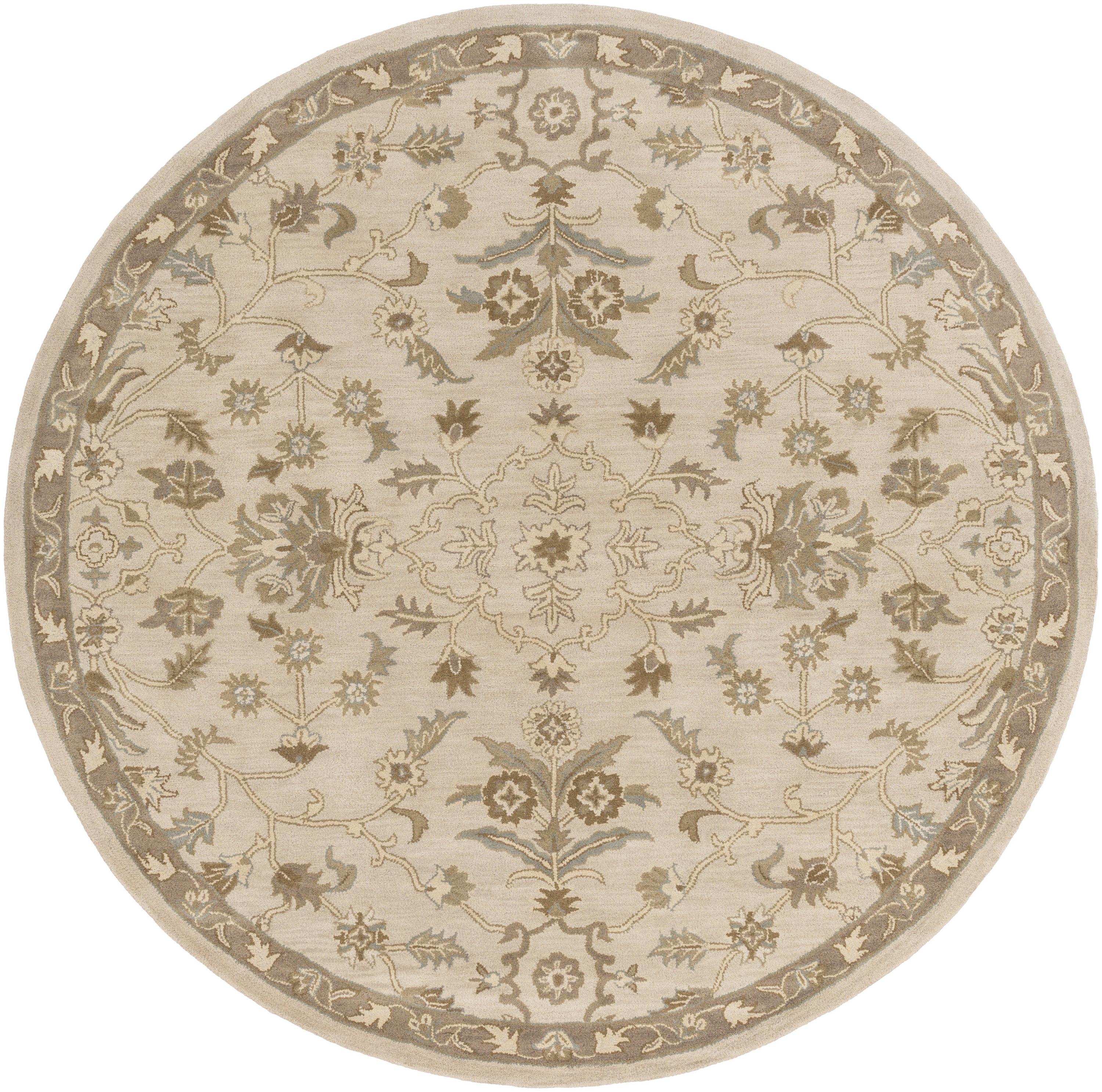 Surya CAE1152-99RD Caesar 10 X 10 (ft) Wool Khaki Round Indoor Medallion Oriental Area Rug