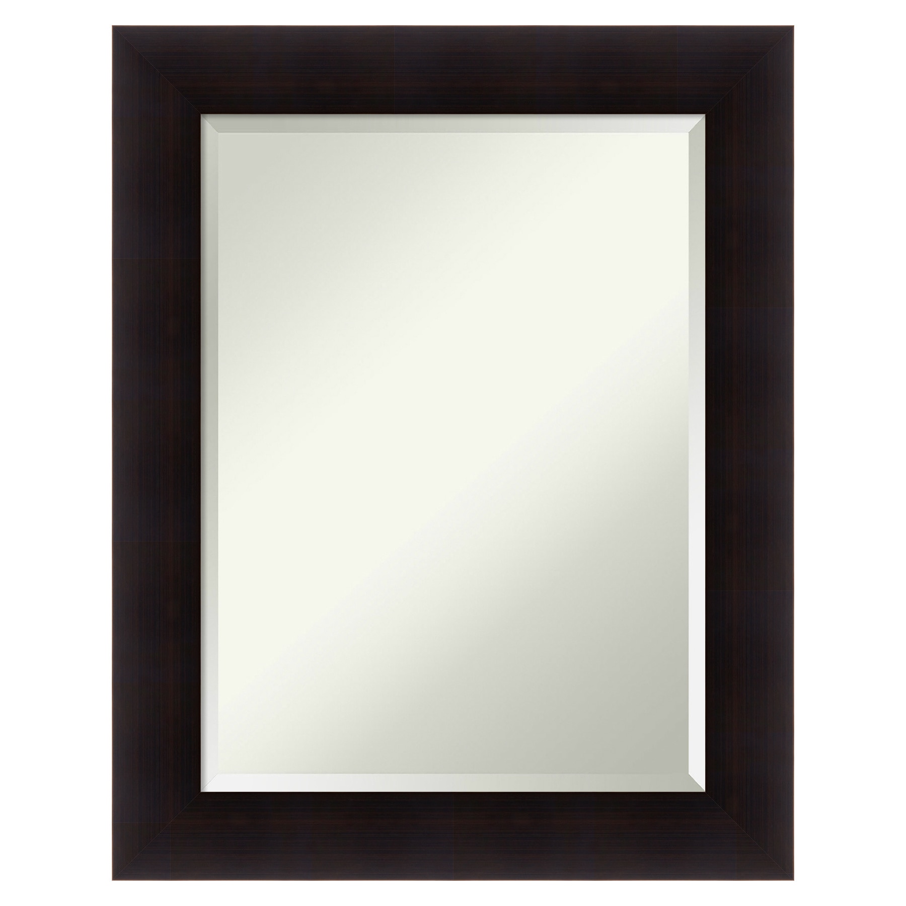 Espresso Wood Rectangular Bathroom Vanity Mirror 24 x 30 Inch