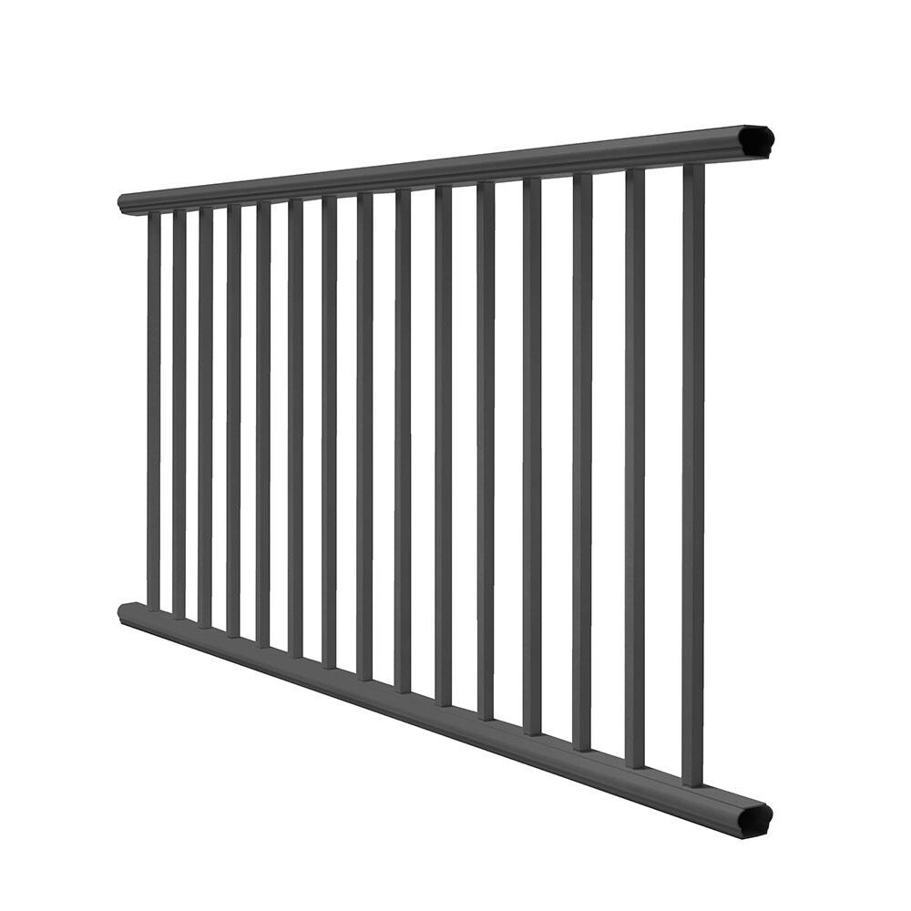 Deckorators 6-ft x 2.25-in x 36-in Matte Black Aluminum Deck Rail Kit ...