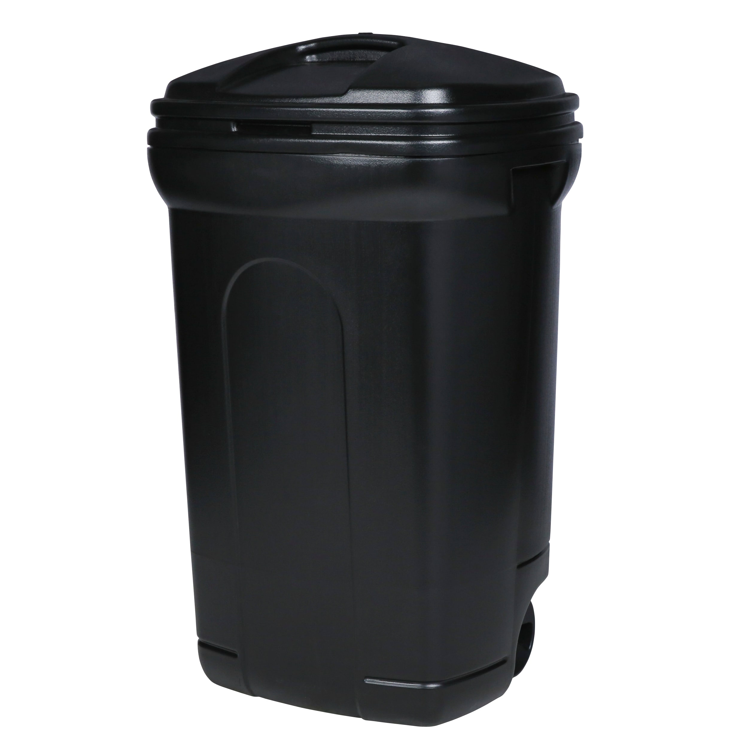 Blue Hawk 45-Gallon Black Plastic Wheeled Trash Can with Lid in the ...