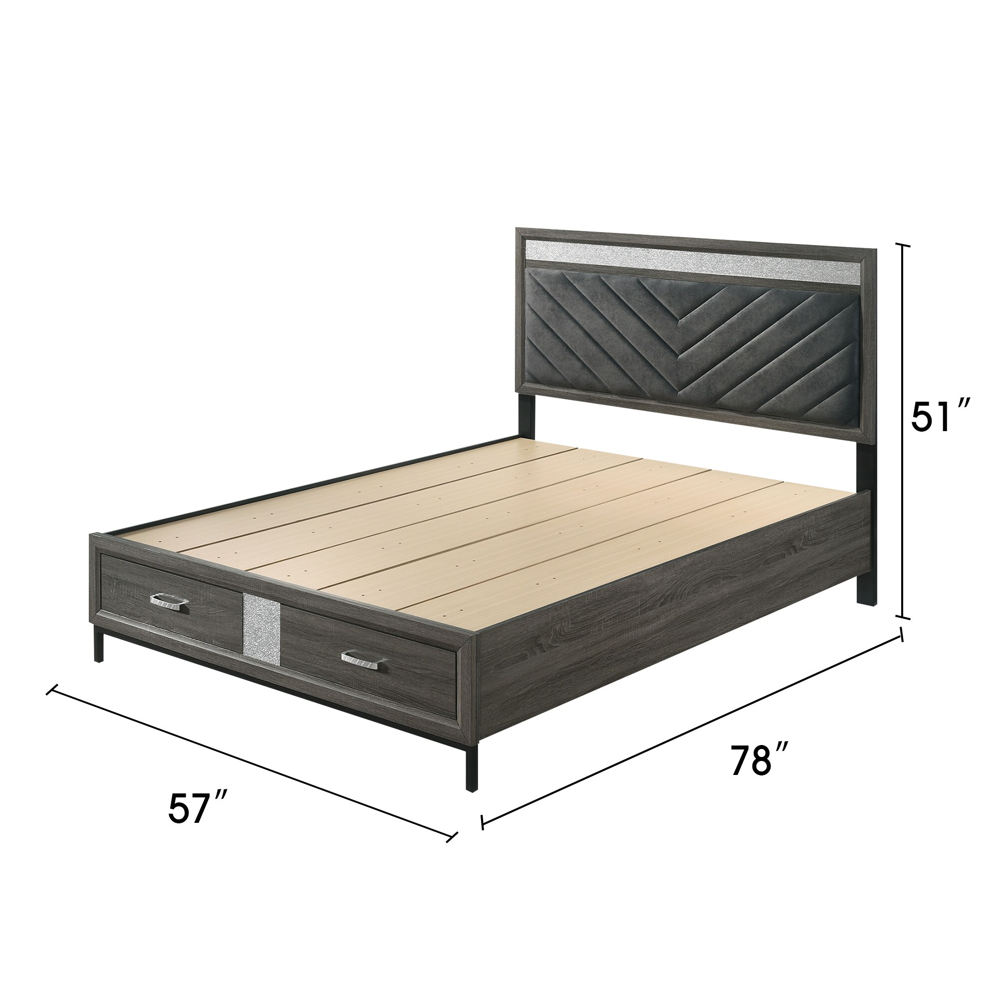 IHOMEadore MDFM7212GY-F-BED beds - View #4