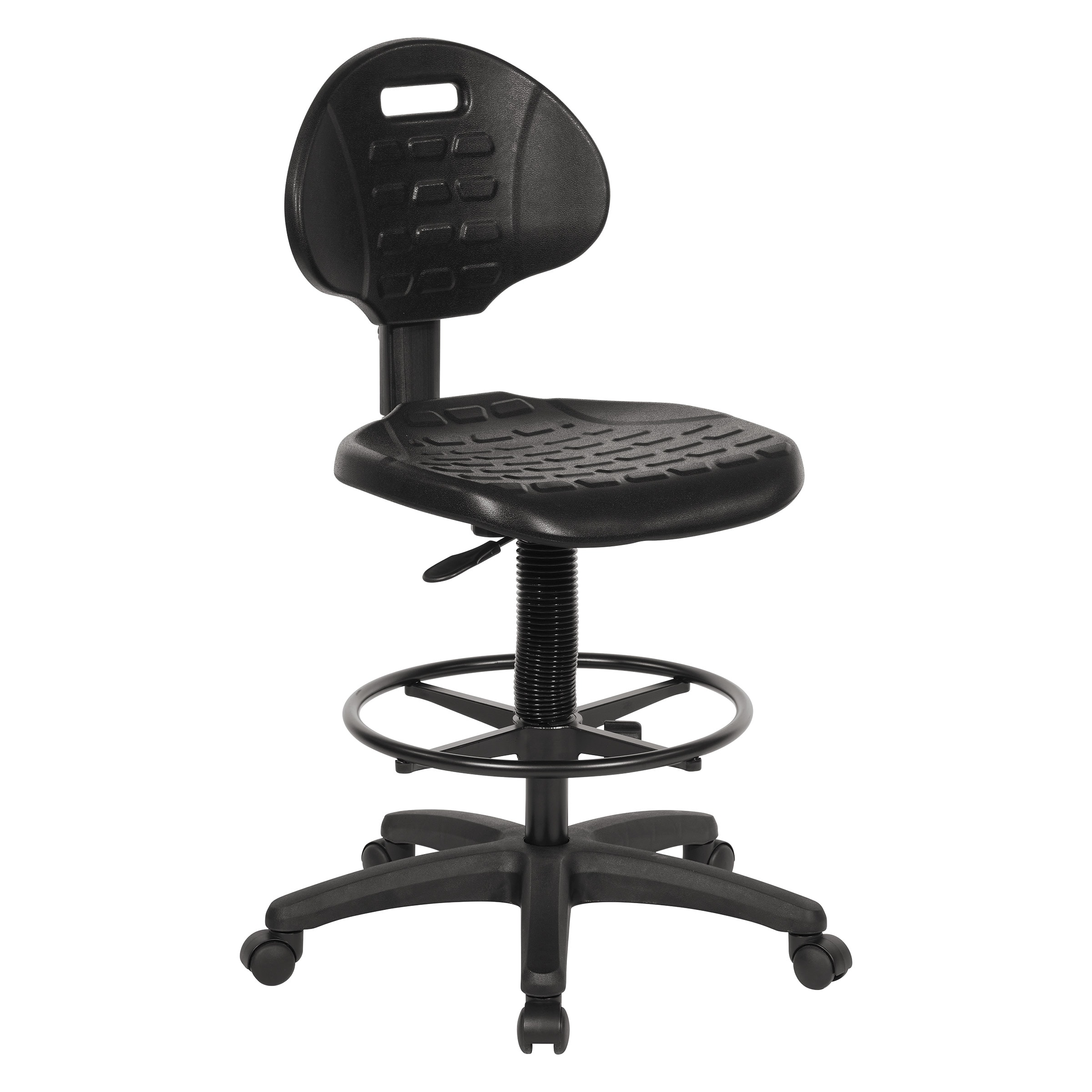 Office Star Products KH540 WorkSmart Black Contemporary Adjustable Height Swivel Plastic Drafting Chair