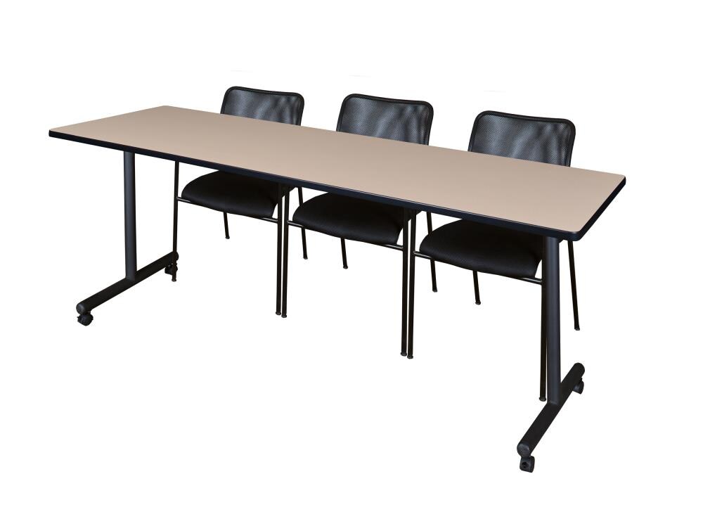 Regency MKTRCC8424BE75BK Training Off-white 4-Person Training Table (84-in W x 29-in H)