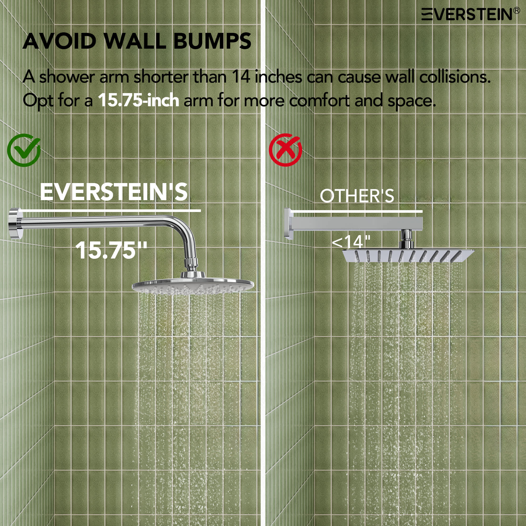EVERSTEIN SFS-1076-CH9 Showerhead-Bar-Panels - View #10