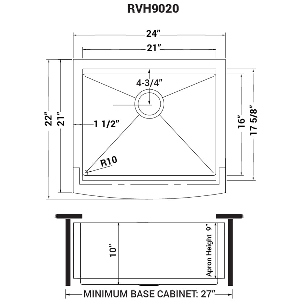 Ruvati 30" Stainless Steel Apron-Front Workstation Sink