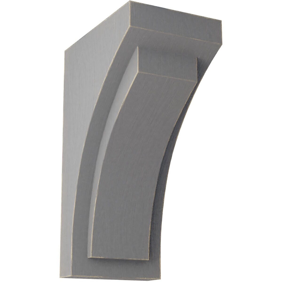 Ekena Millwork CORWD02X03X06FEPG 2.5-in x 3.75-in x 6-in Vintage Decor Finished Rubberwood Gray Wood Paintable/Stainable Corbel