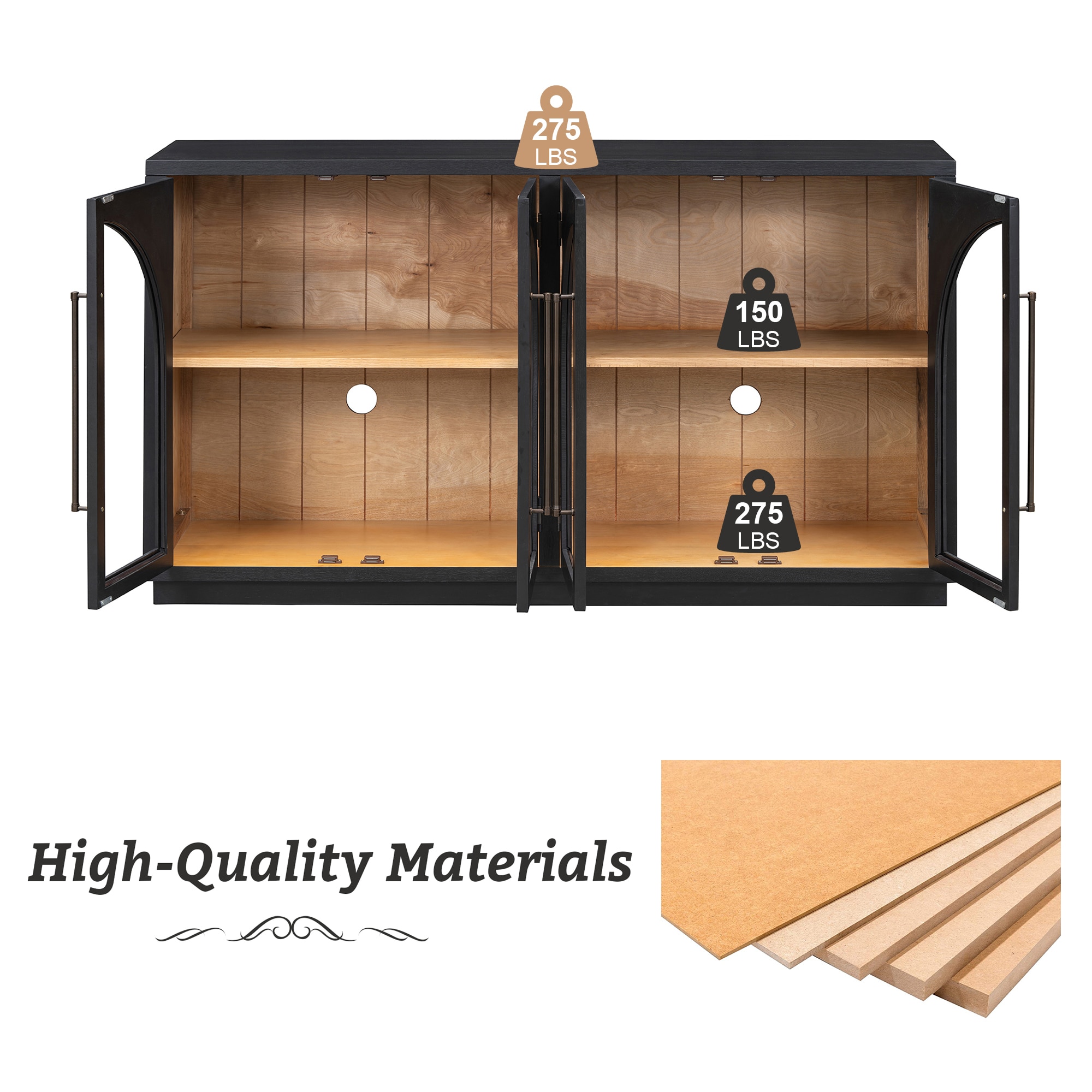 Qualler FSUSTM821B Modern Wood Console table