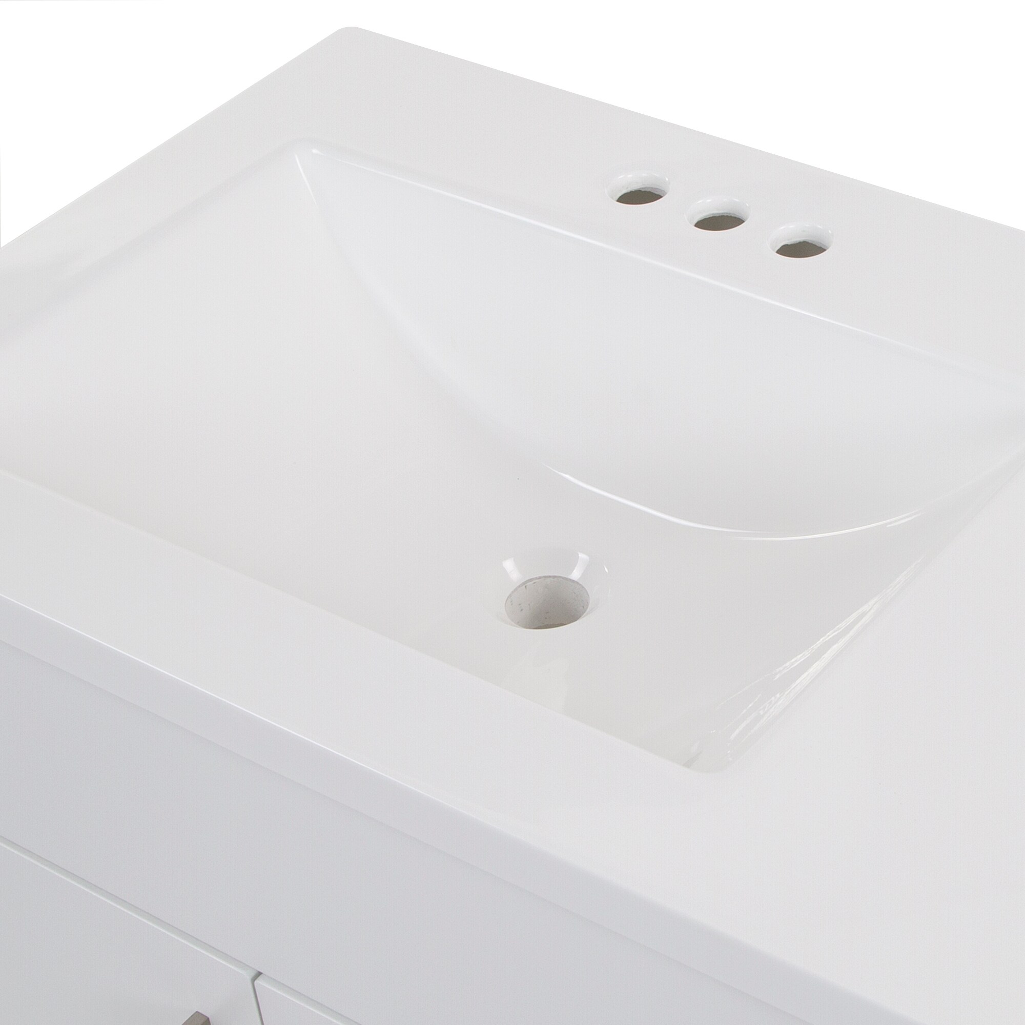 Diamond Now Shelby 36 In White Single Sink Bathroom Vanity With White