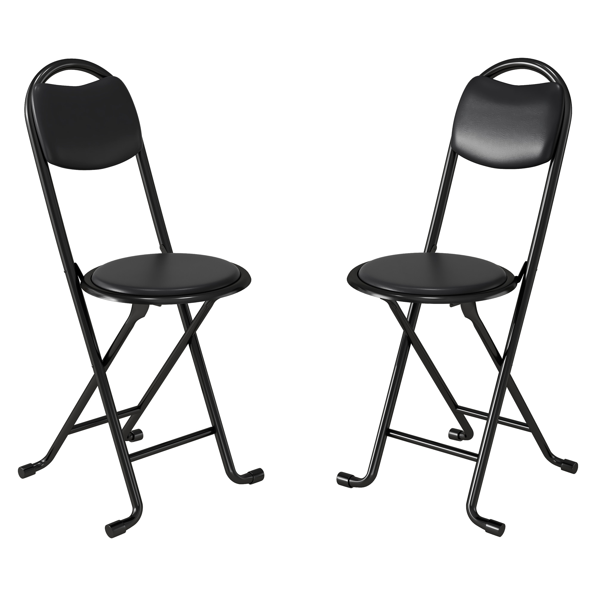 EXTRAUP YHLW2201P185462 Black Commercial/Residential Standard Folding Chair with Solid Seat ( Indoor or outdoor )