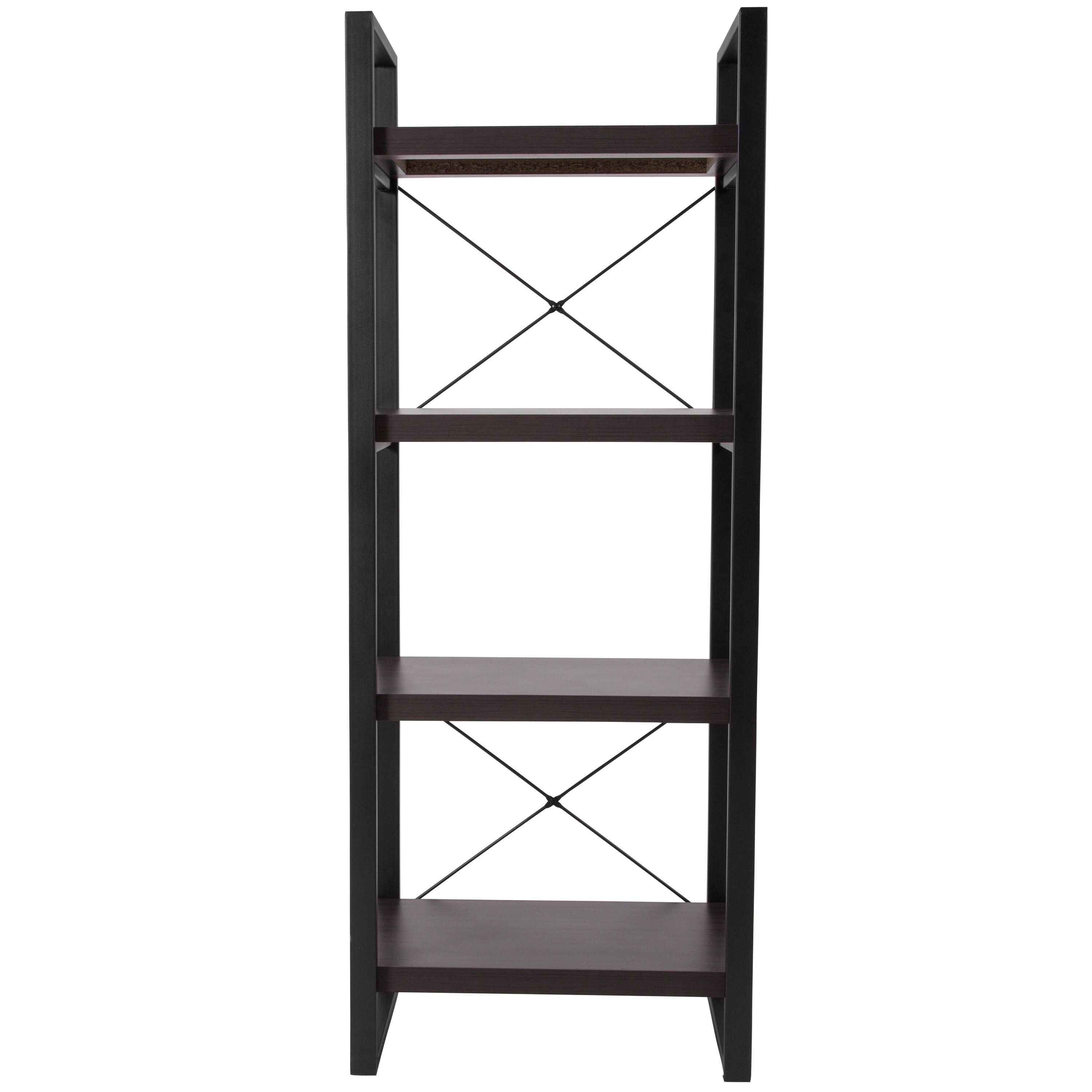 Flash Furniture Thompson Charcoal Metal 4-Shelf Bookcase (23.5-in W x ...