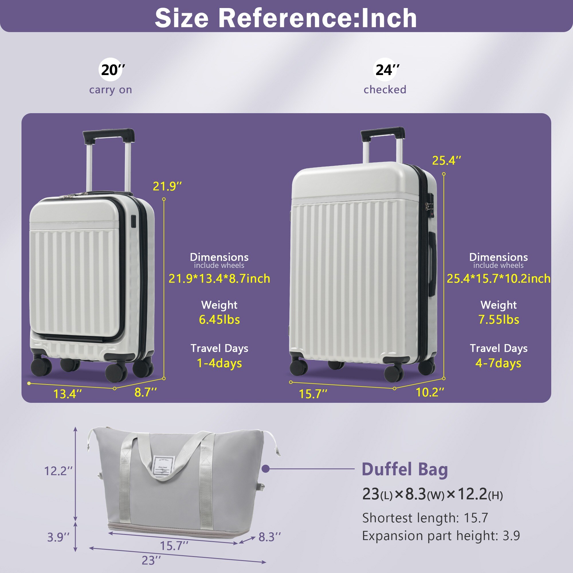 HyperDrop Cart ZW-N732P326130D Luggage-And-Luggage-Sets - View #3