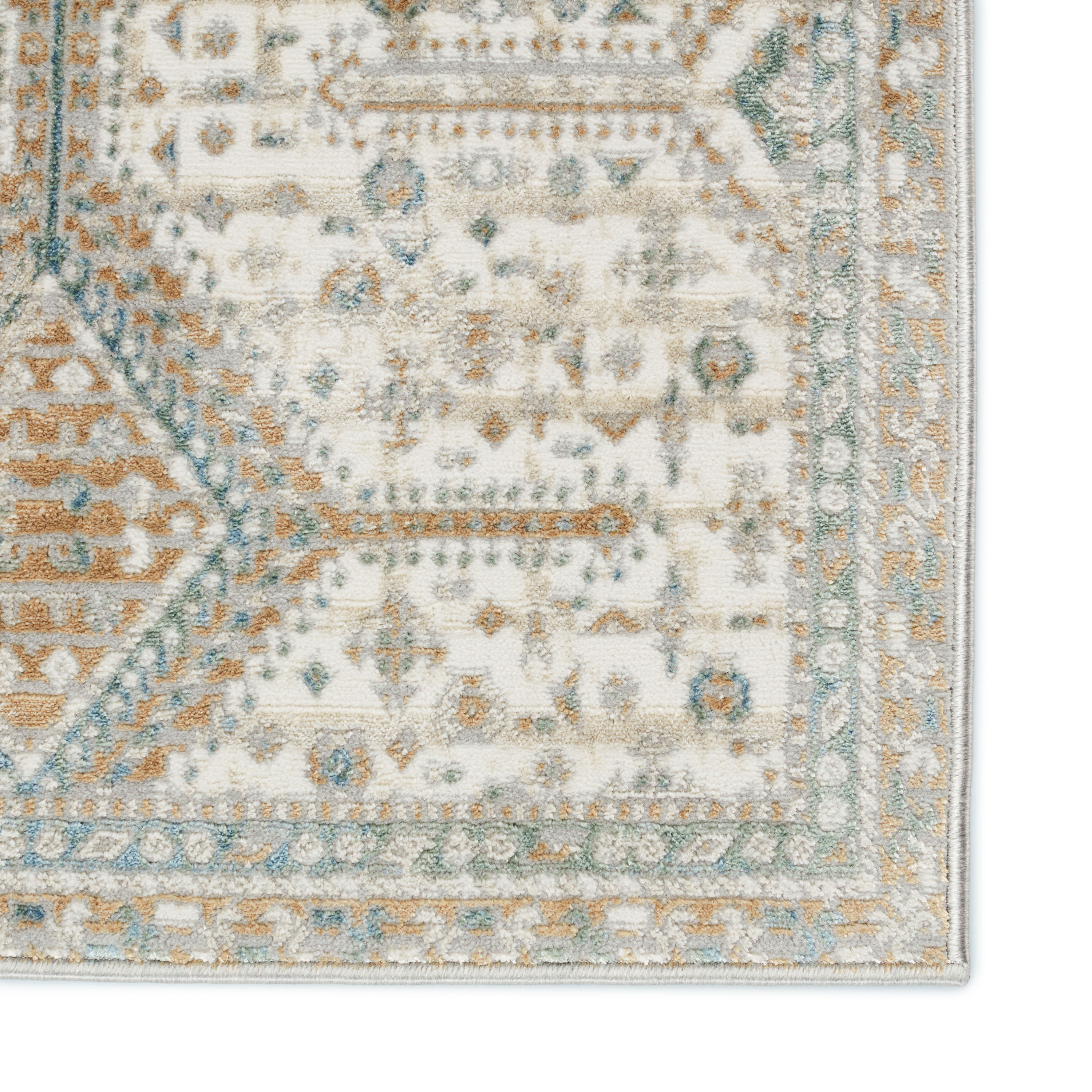 Elysian Blue Trellis 10' x 14' Wool-Synthetic Blend Area Rug