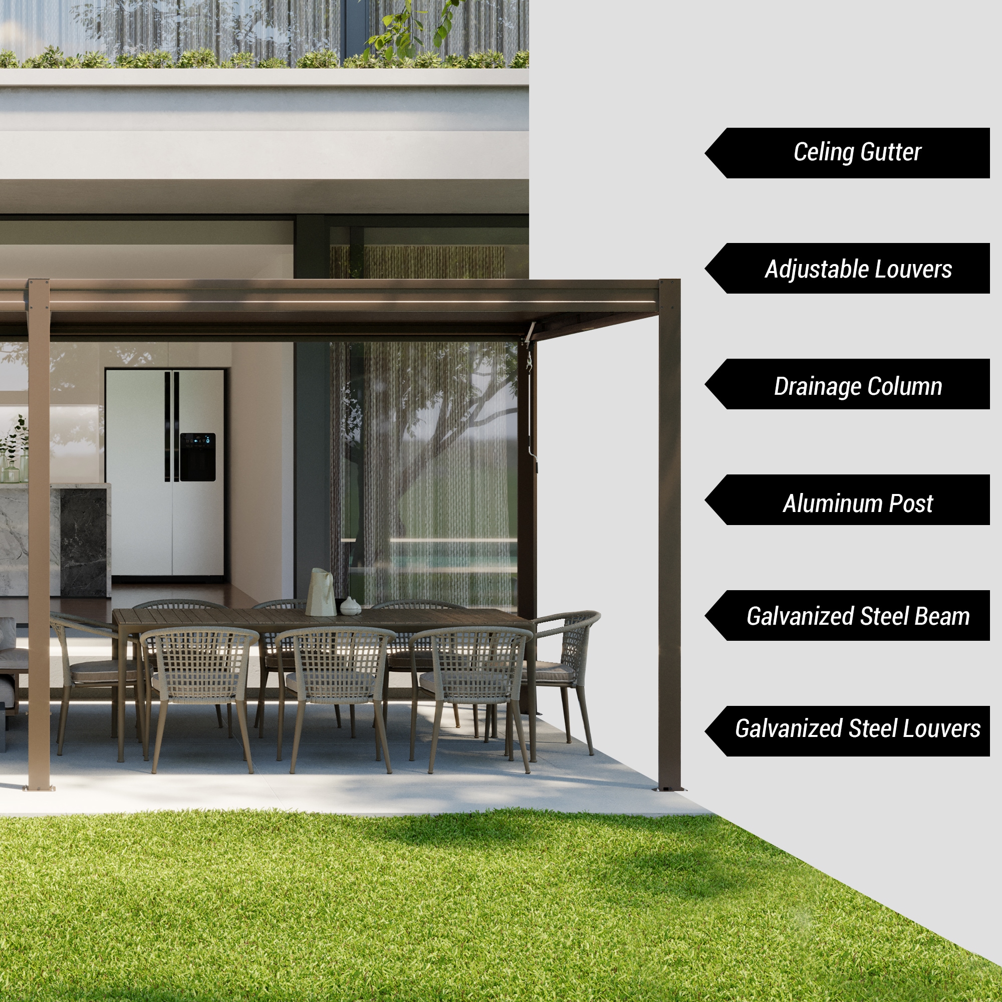 Mondawe MD-LGMF1632-BR Pergolas-2 - View #9