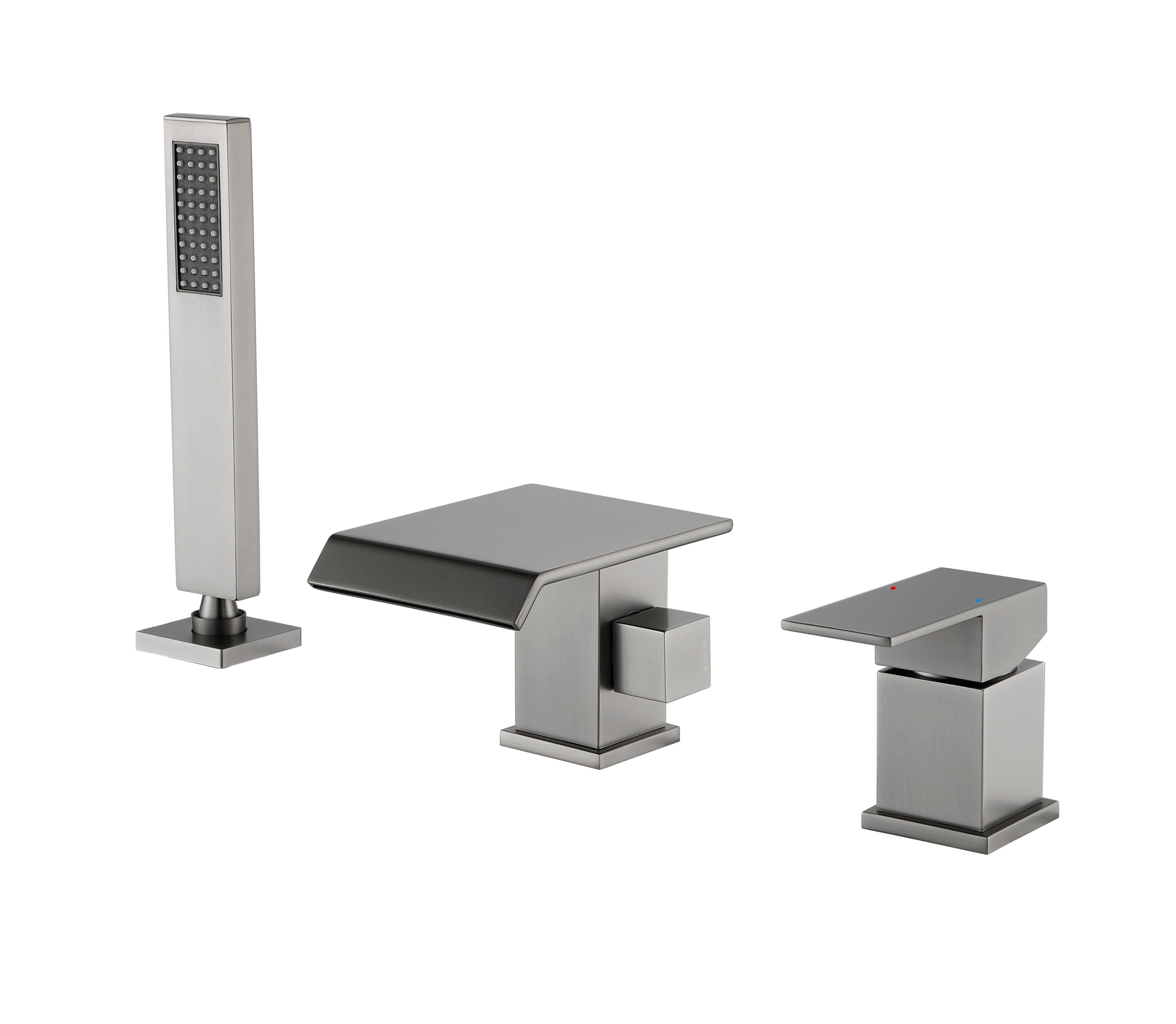Royal Guard LBFLYJ0051 Gray 1-handle Deck-mount Roman Waterfall Bathtub Faucet with Hand Shower ( Valve Included )