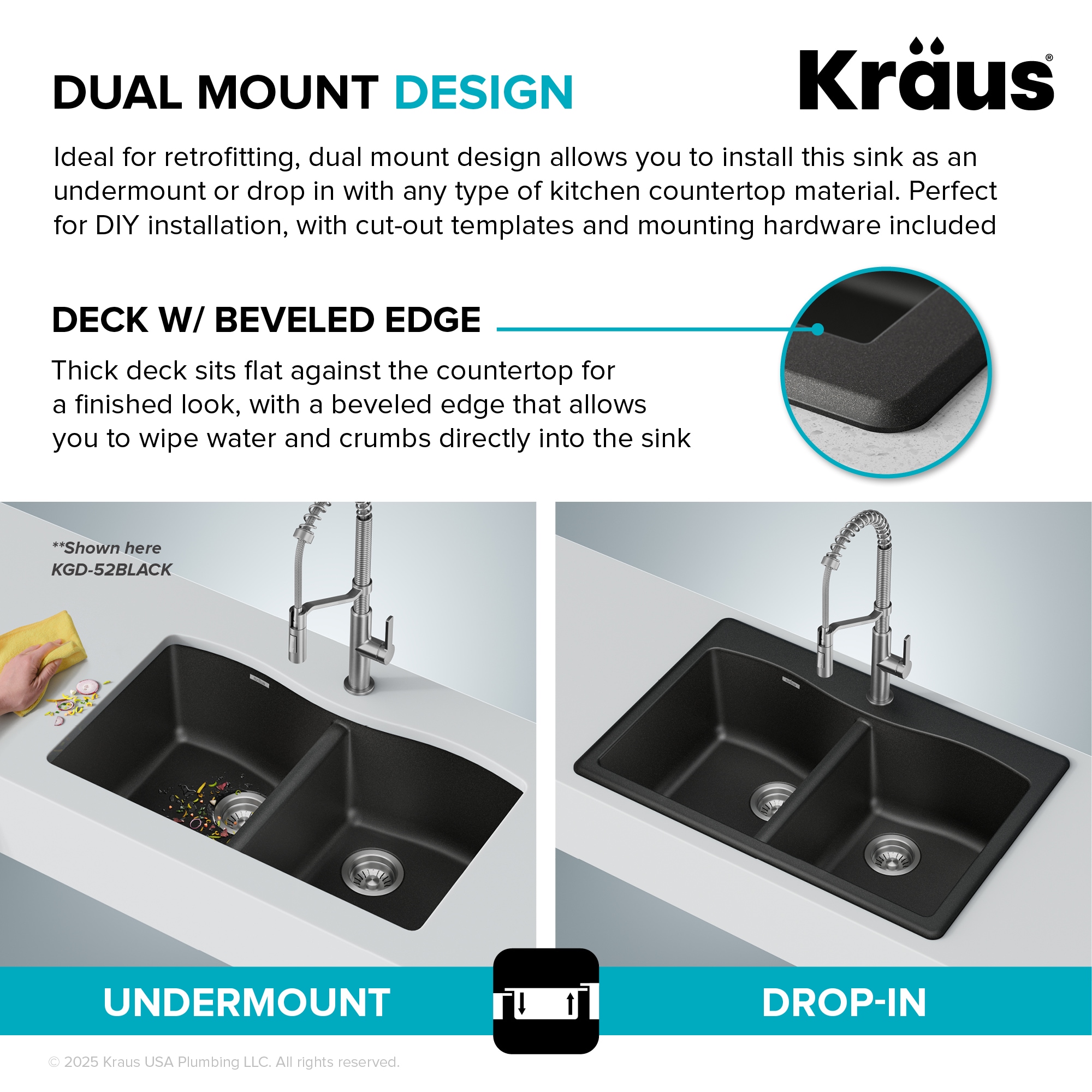 Kraus KGD-52WHITE Kitchen-Sinks - View #7