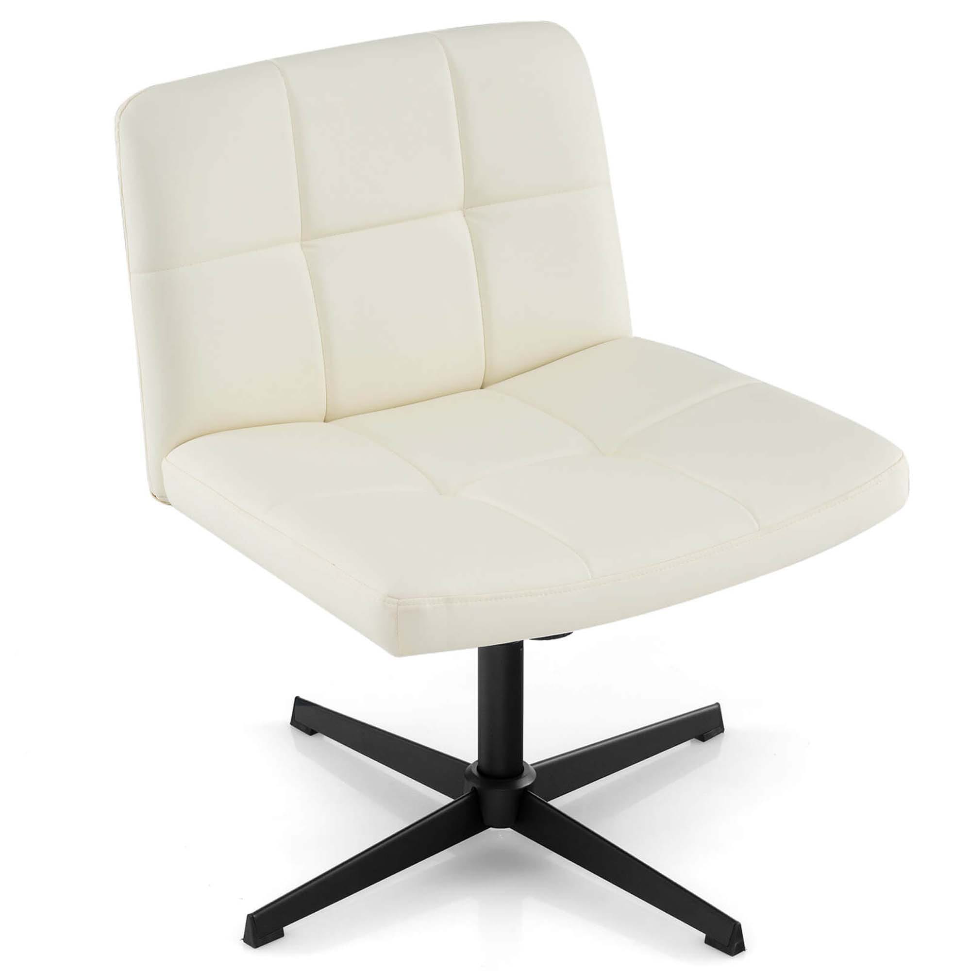 Costway HCST02647 Beige Contemporary Ergonomic Adjustable Height Swivel Metal Desk Chair
