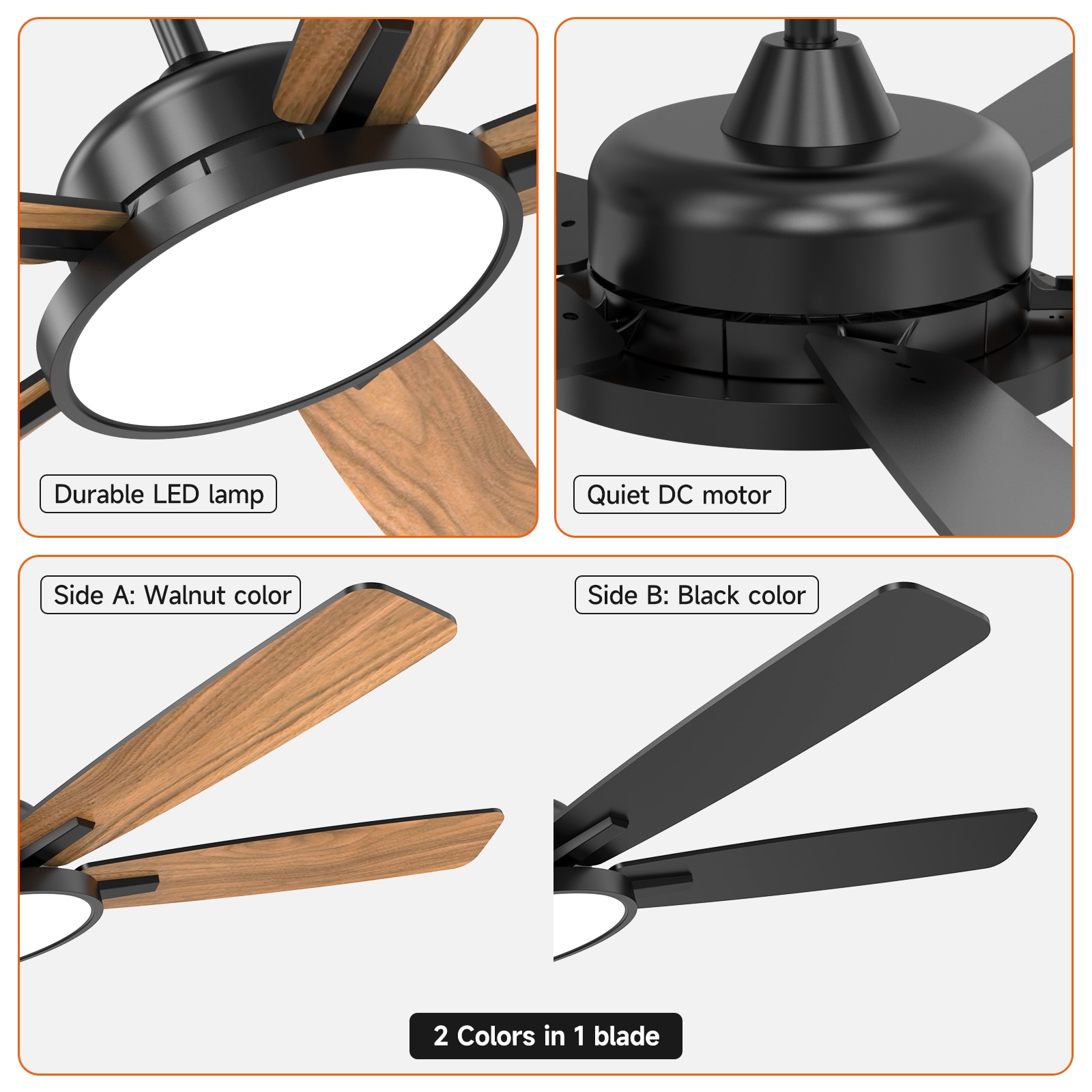 TALOYA TLY52-BK-5D-T5 Ceiling-Fans - View #3