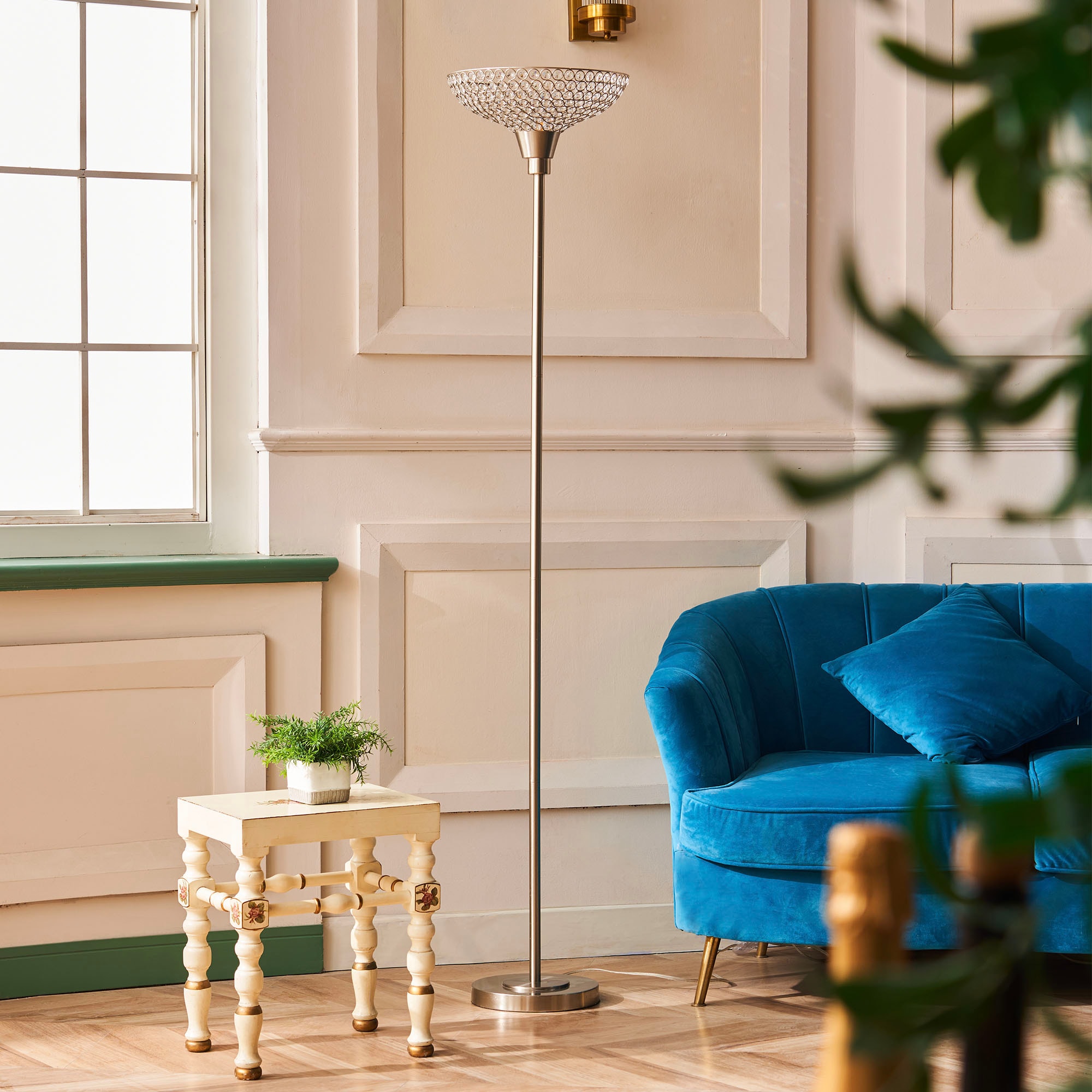 Gold torchiere 2024 floor lamp