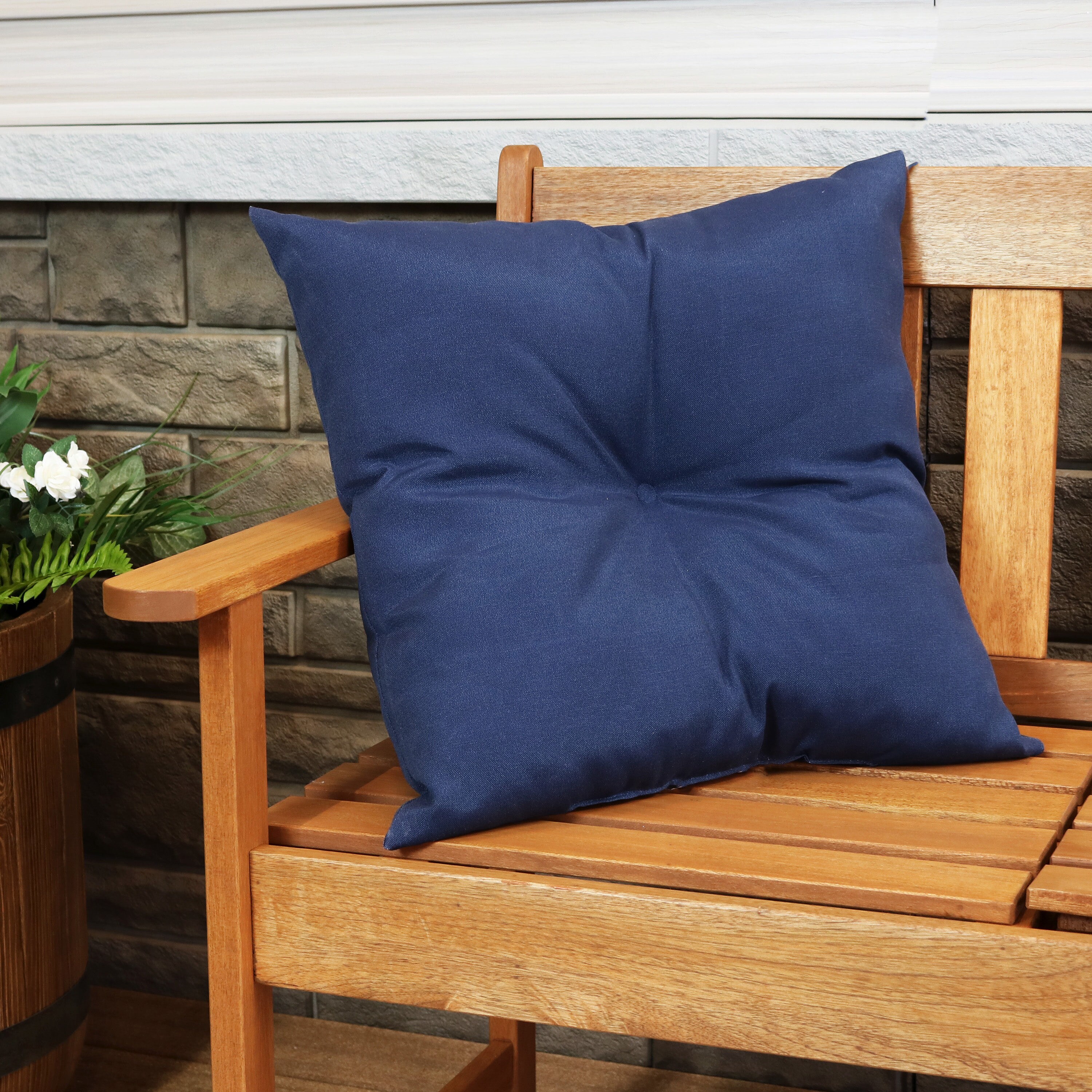 Sunnydaze Back and Seat Cushion Set for Indoor/Outdoor Deep Seating - Blue