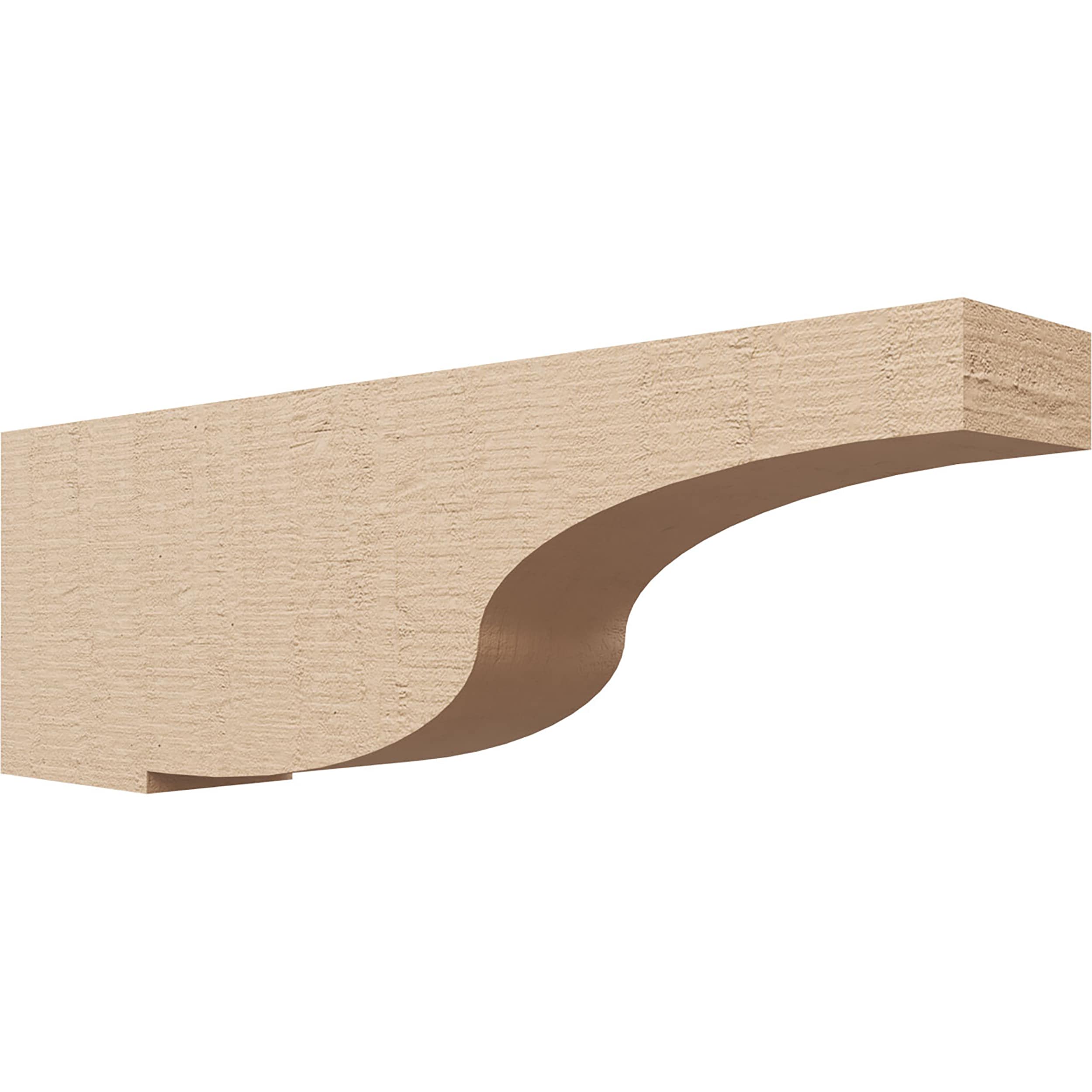 Ekena Millwork CORU04X24X08VANRCPR 4-in x 24-in x 8-in Rough Cedar Woodgrain TimberThane Primed Urethane Paintable/Stainable Corbel
