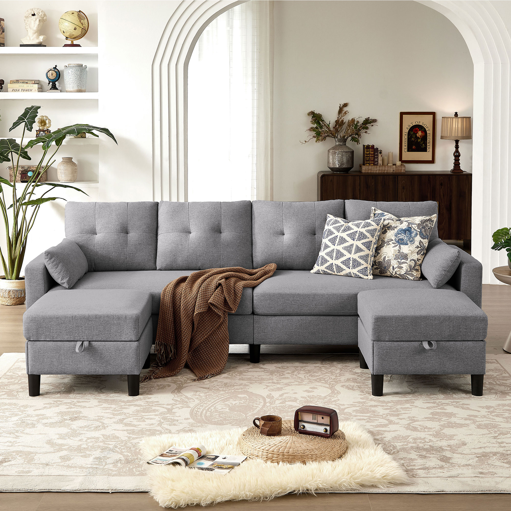 Jarenie YMX45LG YMX45 100.79 Modern Light Grey 6+ -seater Sofa