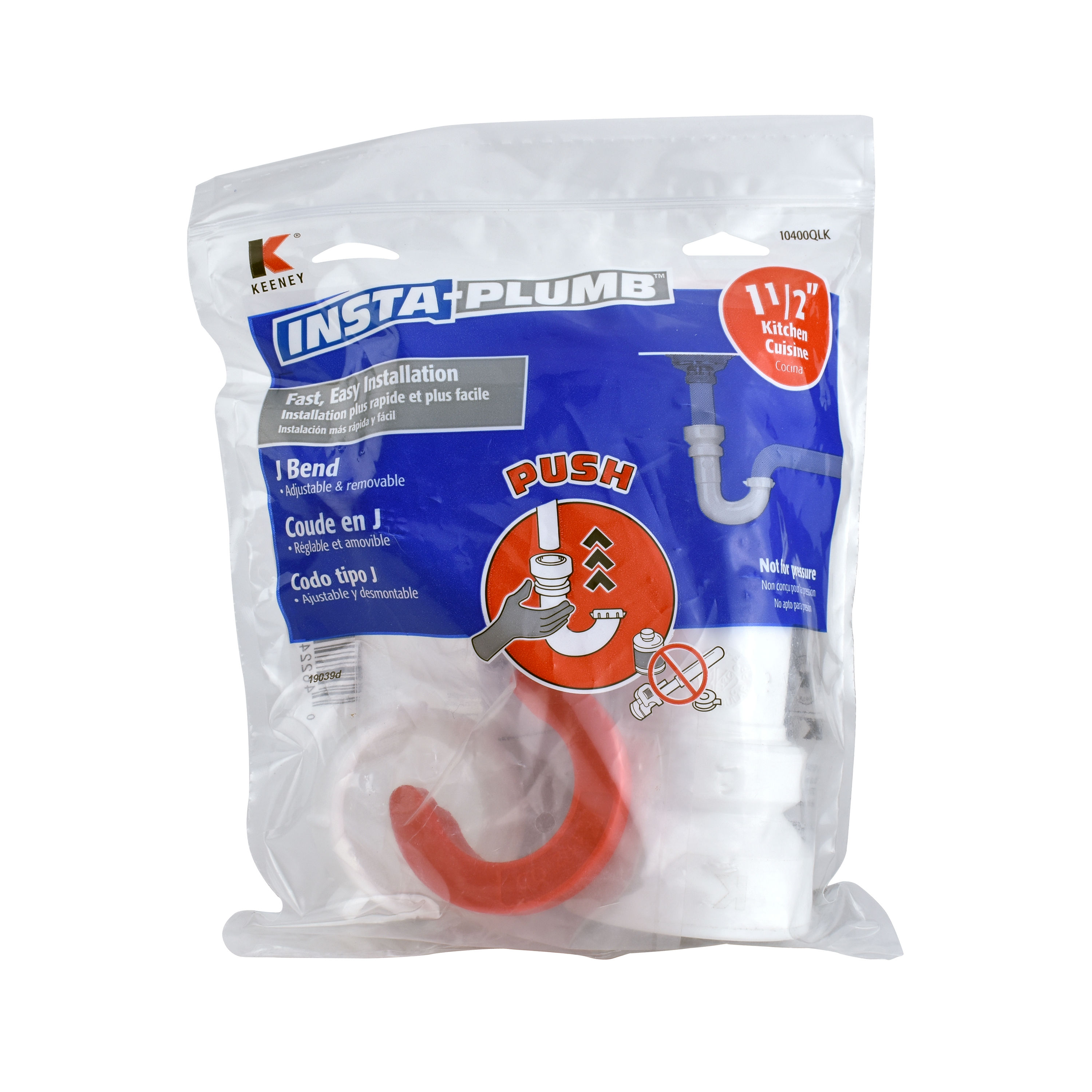 Keeney Insta Plumb 1 12 In Plastic J Bend In The Under Sink Plumbing