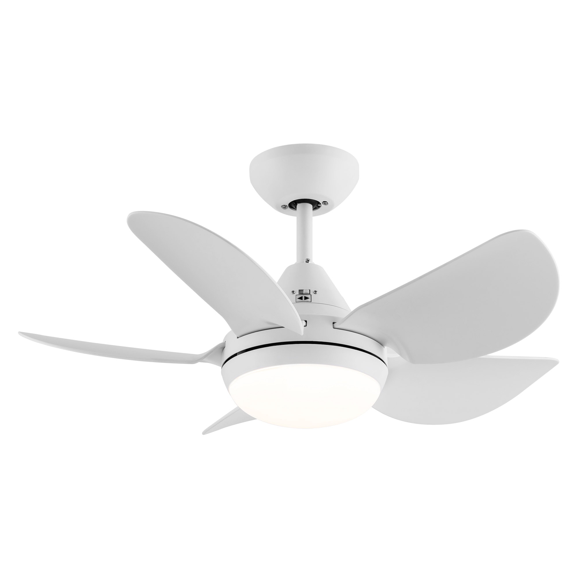 Sunrinx CF-22-DS YUHAO 30-in Color-Changing Integrated LED White with White Blades Propeller Ceiling Fan With Light - Remote Included ( 5 -Blade )