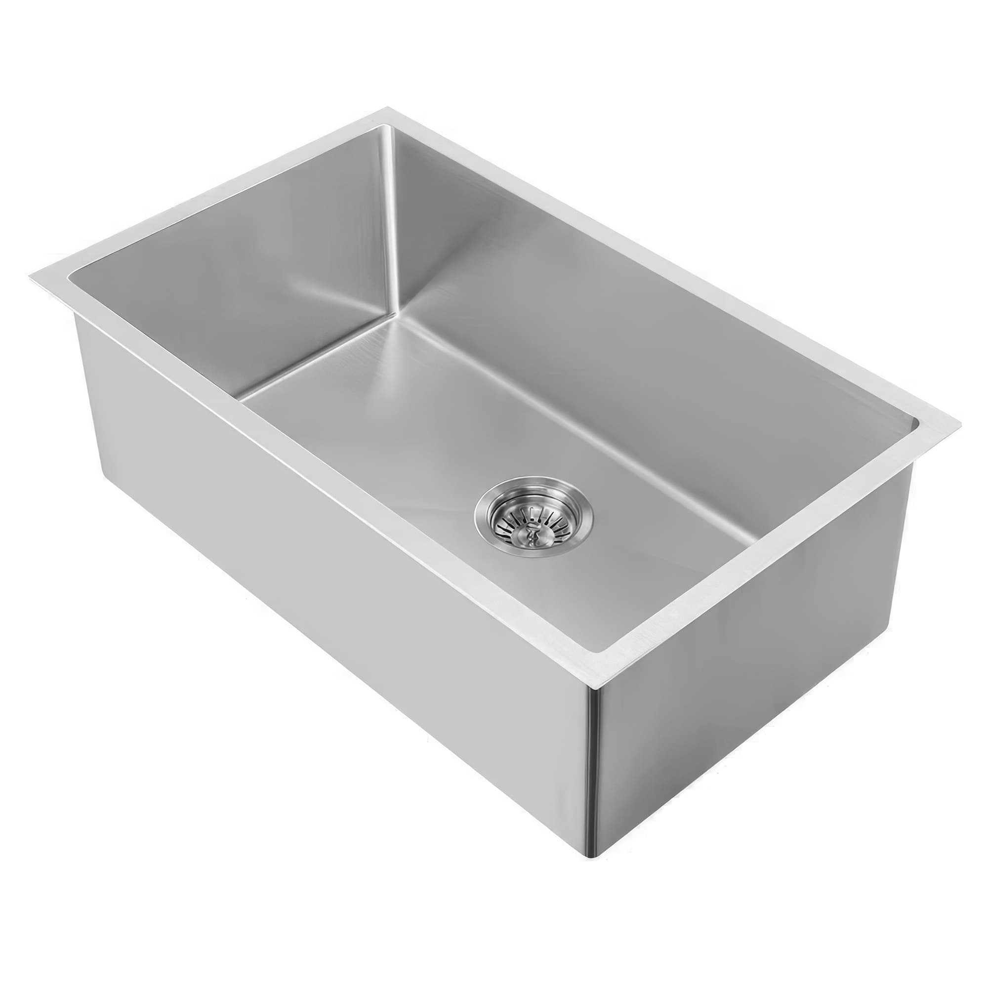 Whitehaus Collection WHNPL2718-BSS Noah Plus Heavy Duty 6 Gauge frame Single Bowl Dual-Mount Sink Set