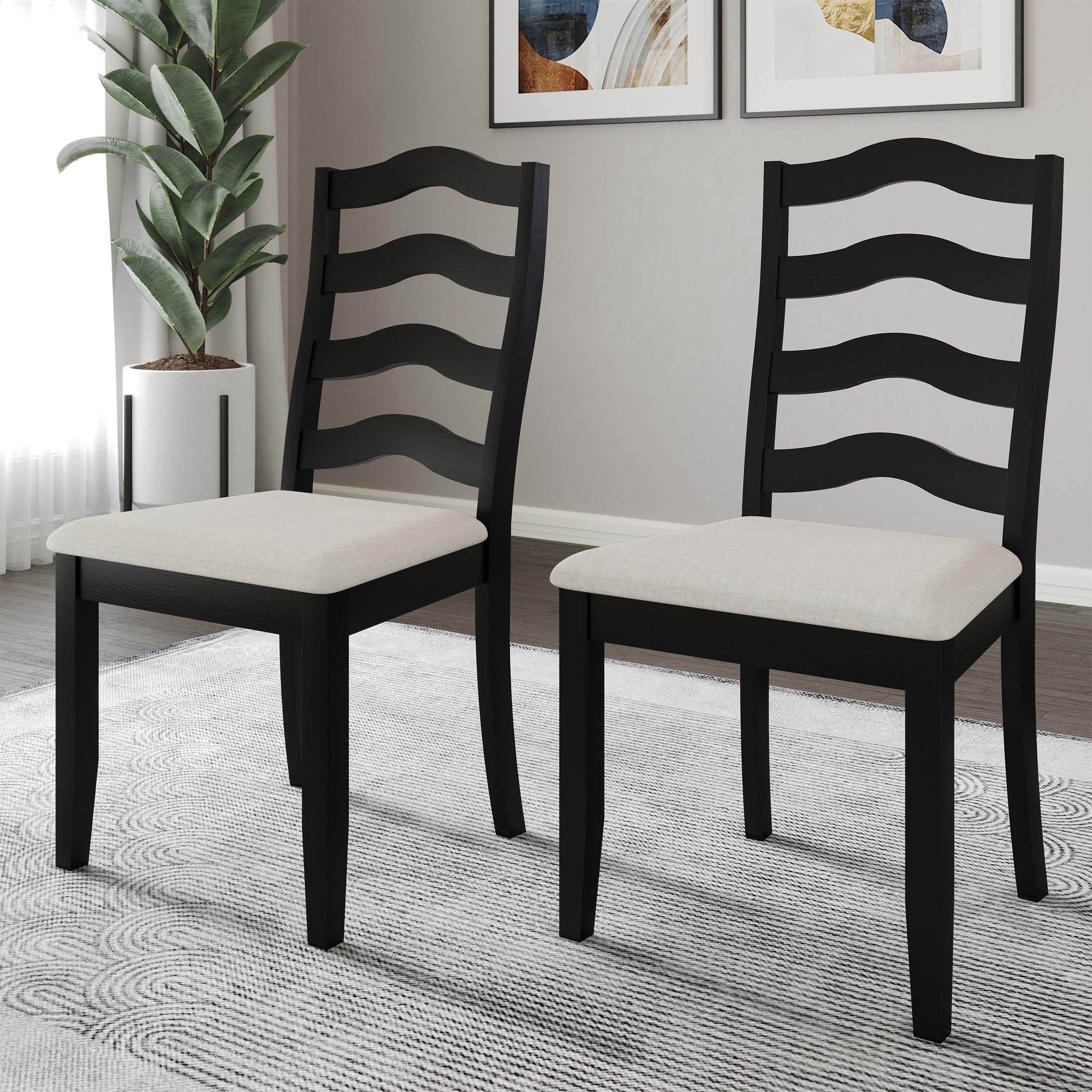 CasePiece C3069US-BK-WD-2X Polyester Upholstered Dining Side Chair (Wood Frame)