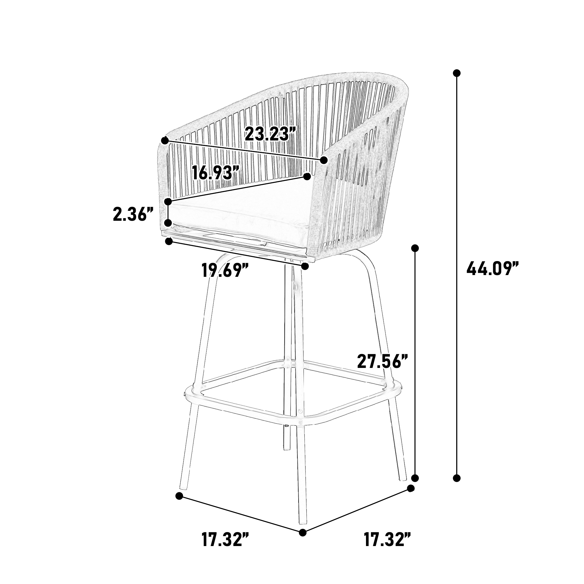Damerin PCS7A Patio-Conversation-Sets - View #5