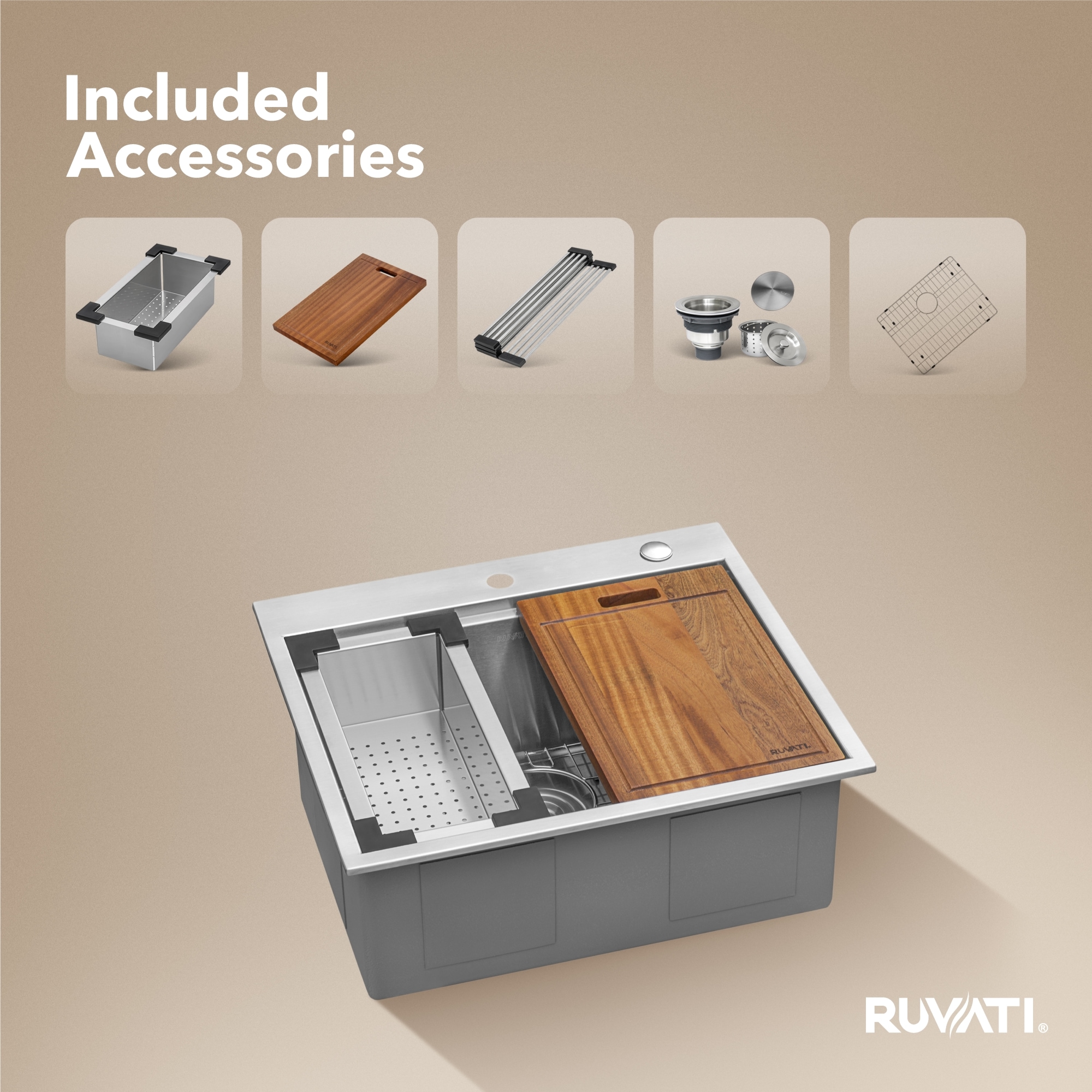 Ruvati RVH8023 Kitchen-Sinks - View #3