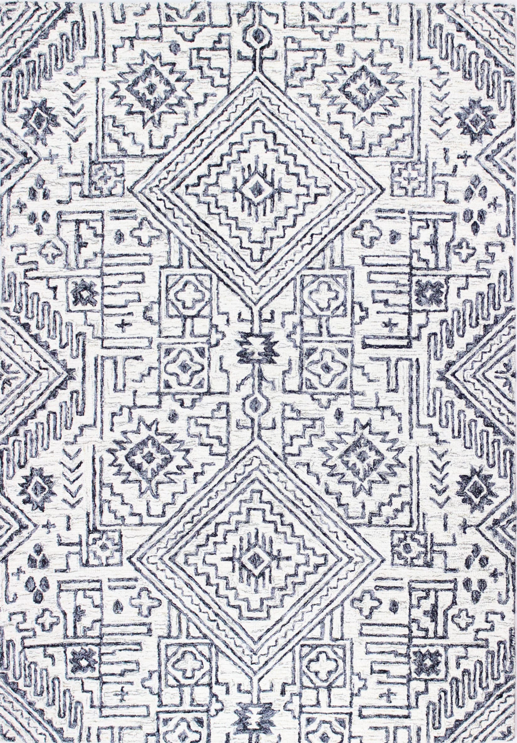 Bashian 649652292861 9 X 12 (ft) Wool Ivory Indoor Geometric Farmhouse/Cottage Area Rug