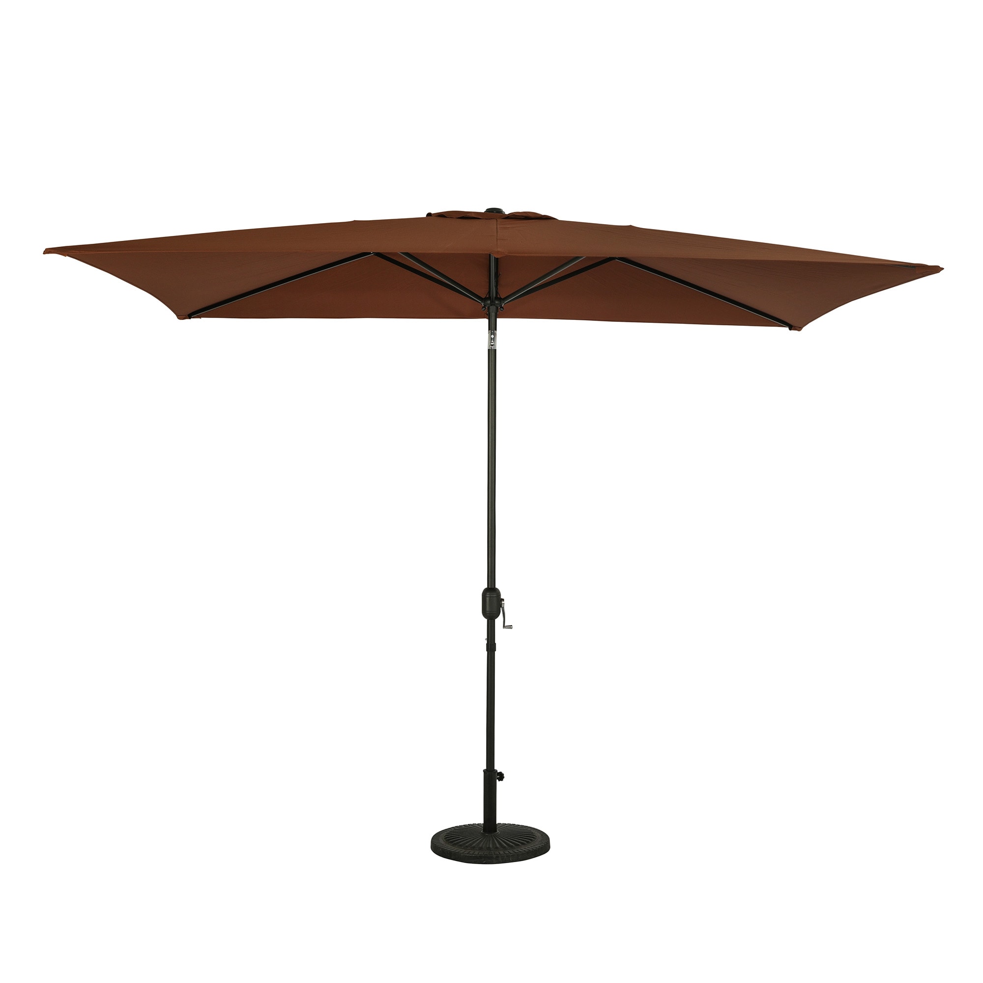 Island Umbrella NU6860 6.5-ft Steel Brown Market Patio Umbrella