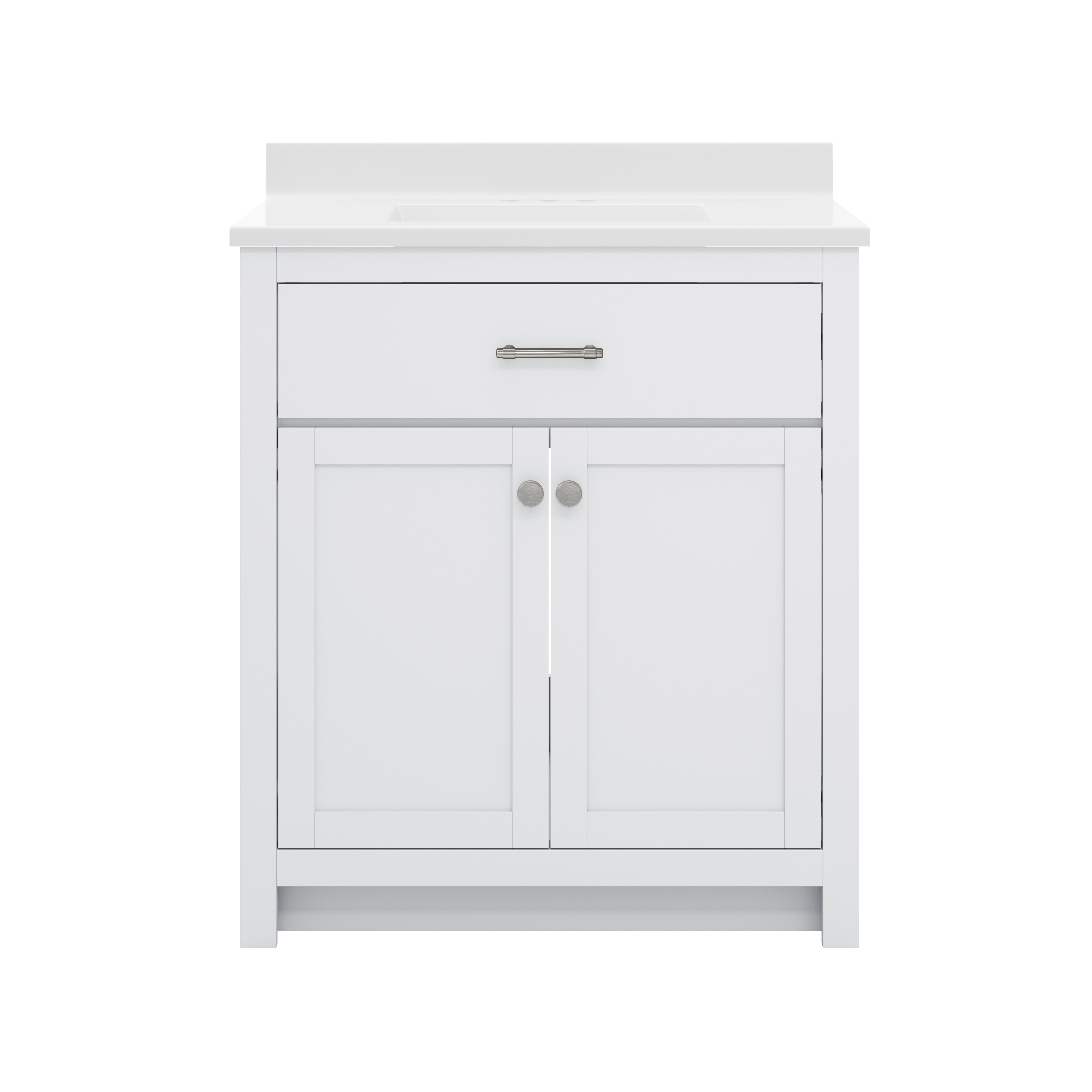 CRAFT + MAIN RSWVT3134 Reese 31-in White Single Sink Bathroom Vanity with White Cultured Marble Top