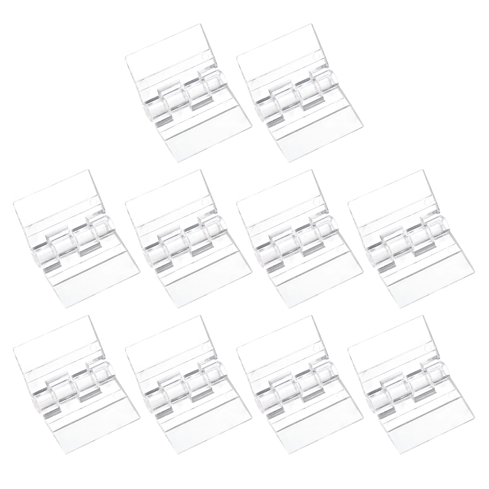 Unique Bargains 10Pcs Acrylic Hinges Clear Acrylic Folding Hinge Transparent Hardware Hinge for Box Case Handicrafts 25x34mm/1x1.3inch