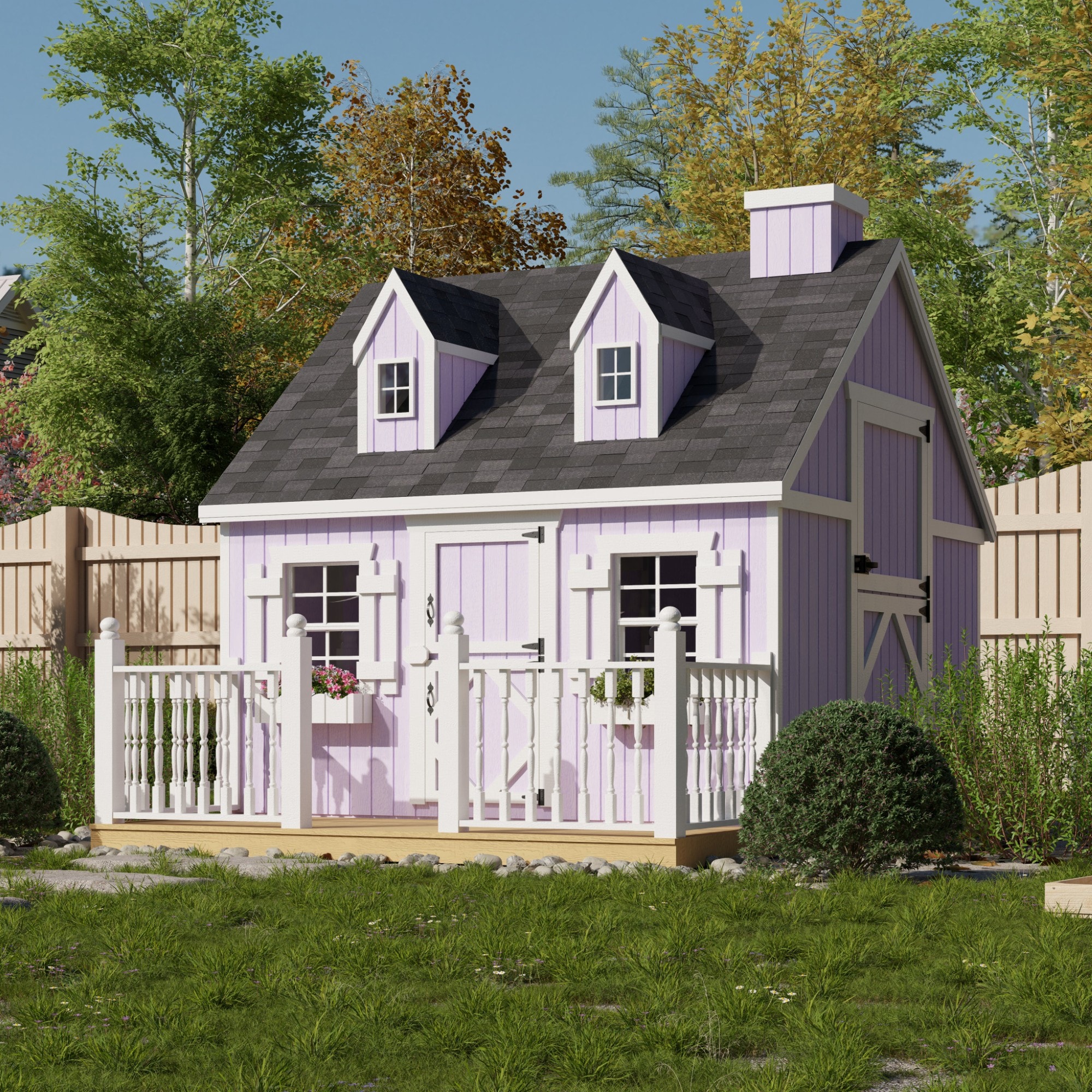 Little Cottage Co 8X8CCP-PNK-FK-DR-LFT playhouses - View #2