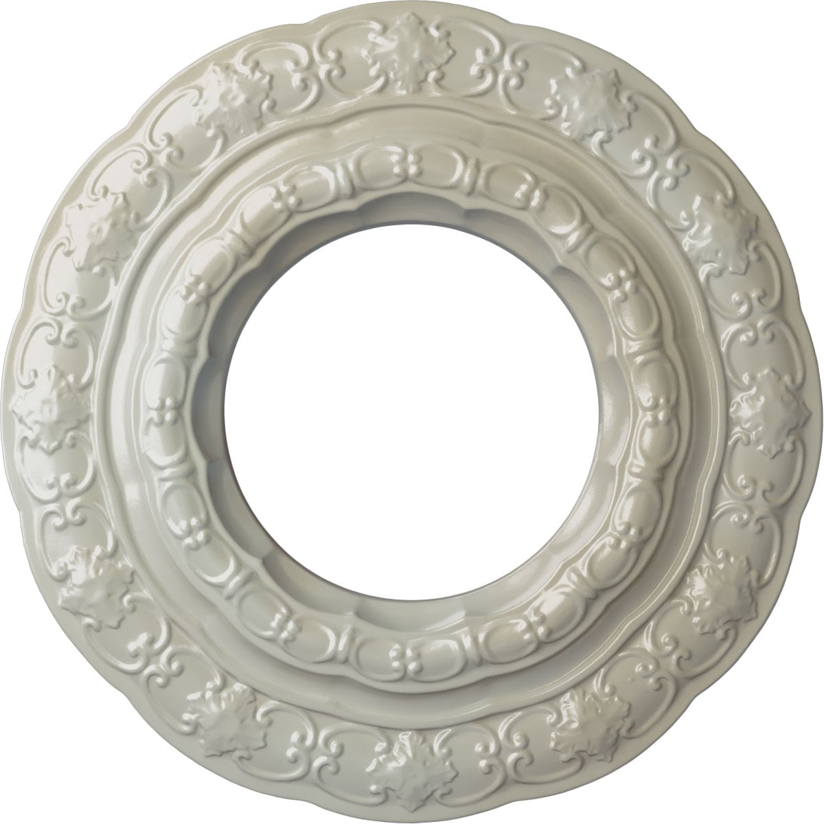 Ekena Millwork CM15LIFBS Lisbon 15.375-in W x 15.375-in L Painted Flash Blue Polyurethane Whole Ceiling Medallion