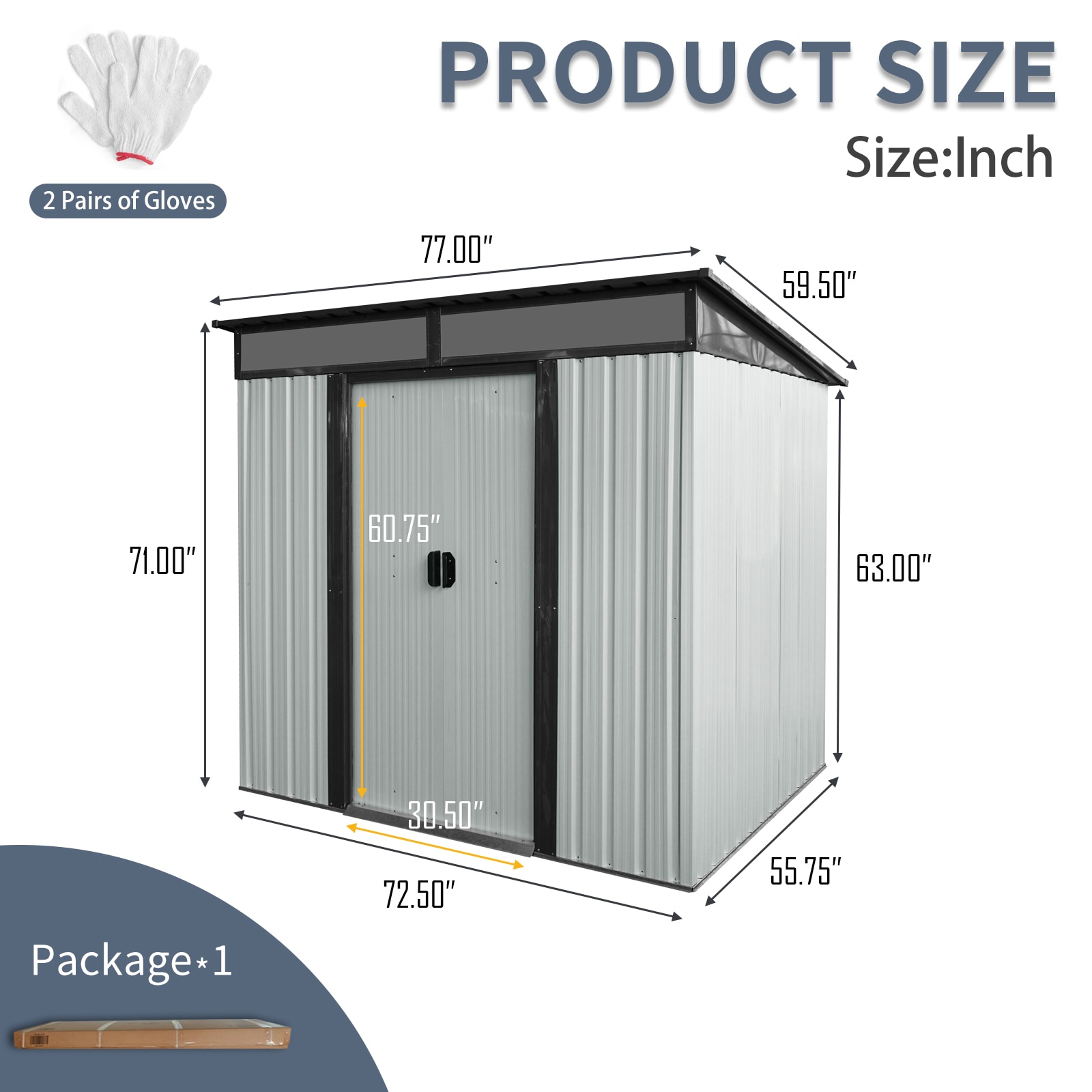 Xspracer ML-OS285WP Metal-Storage-Buildings-Sheds - View #2