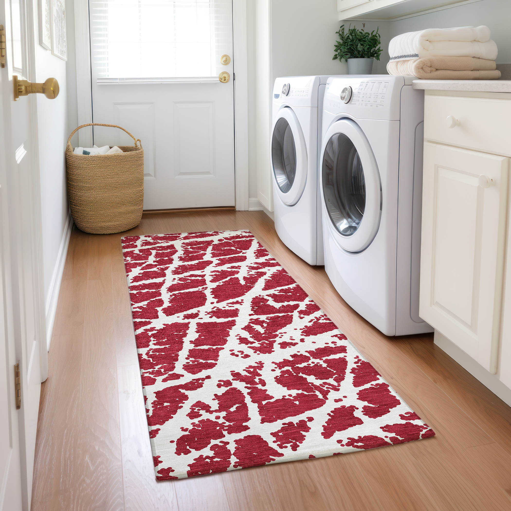 Addison Rugs ACN501RD2X8 Chantille ACN501RD 2 x 7 (ft) Polyester Red Rectangular Indoor/Outdoor Stripe Machine washable Area rug