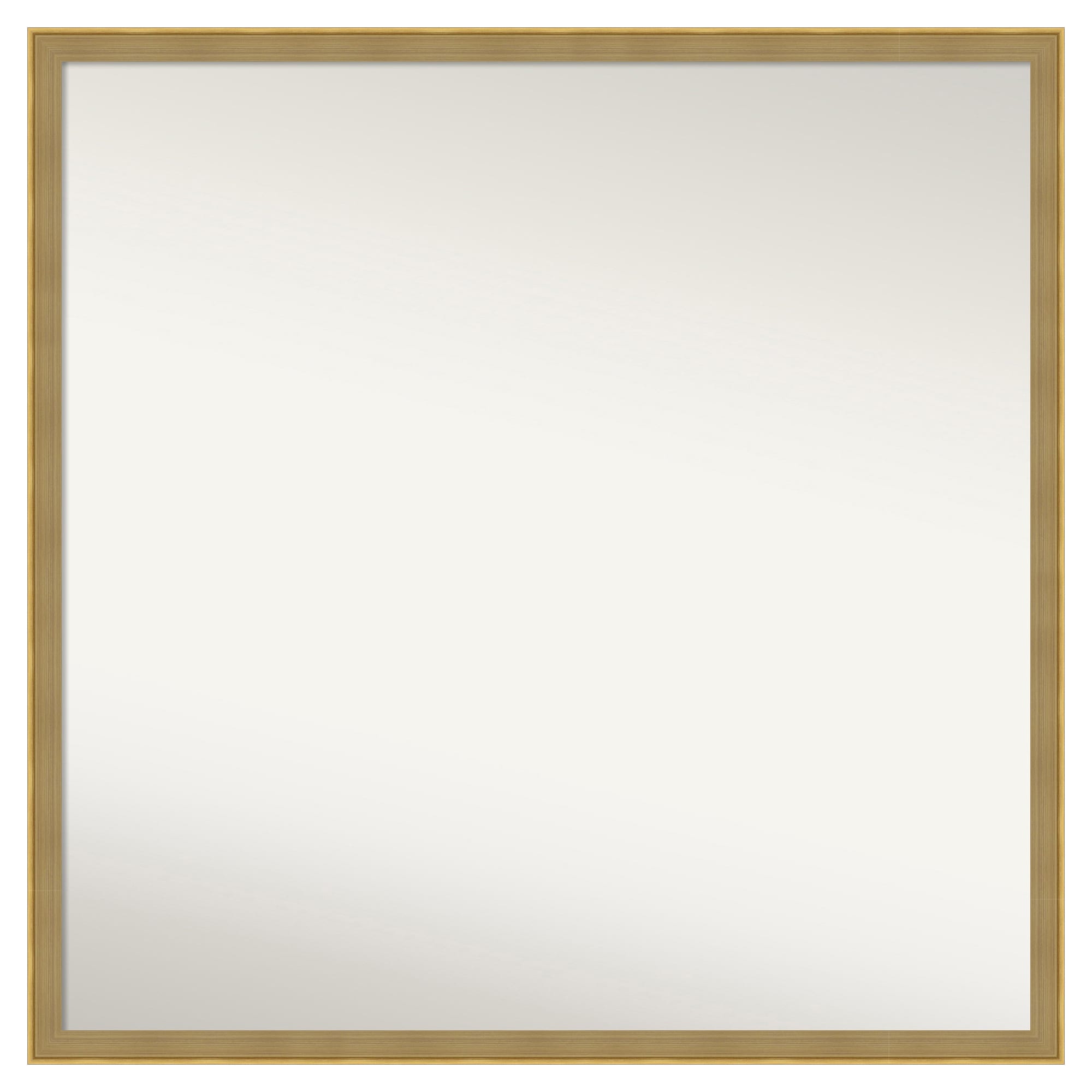 Amanti Art - Non-Beveled Mirror Incline Dark Gold Framed Wood Bathroom Wall Mirror 27.5 x 27.5 in.
