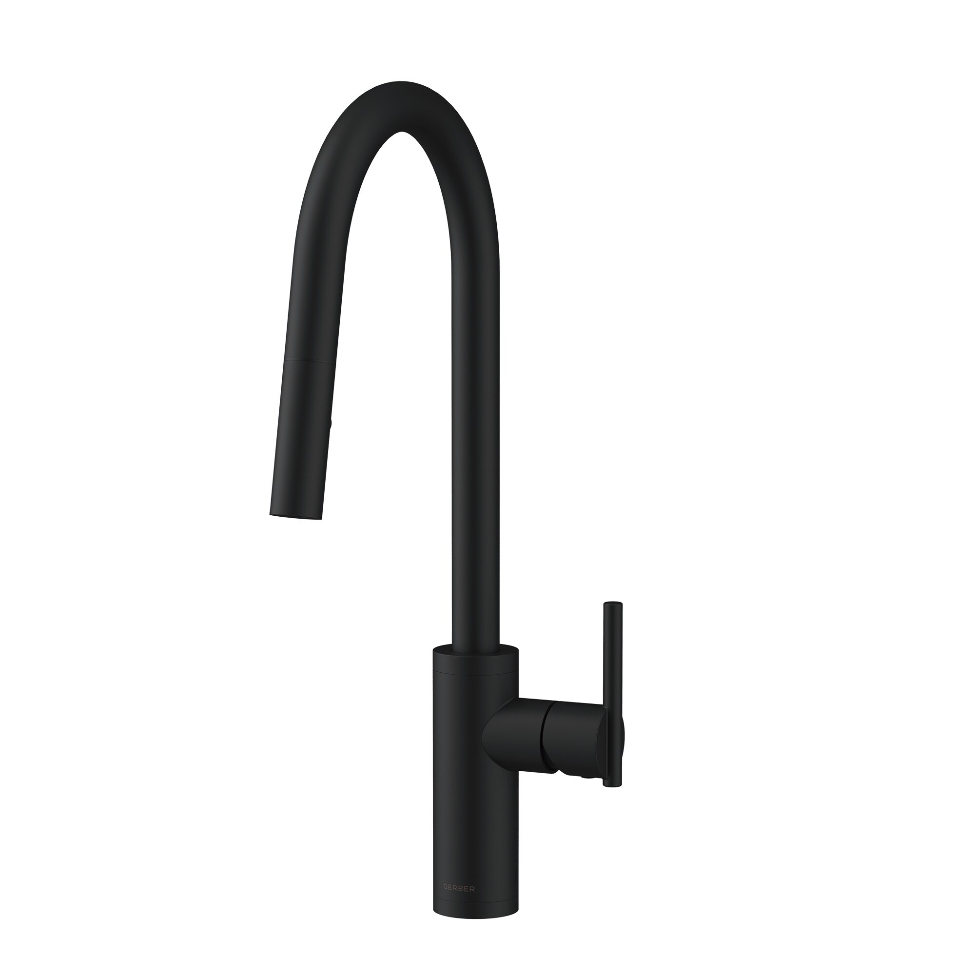 Satin Black Single Handle Pull-Down Kitchen Faucet with Spray